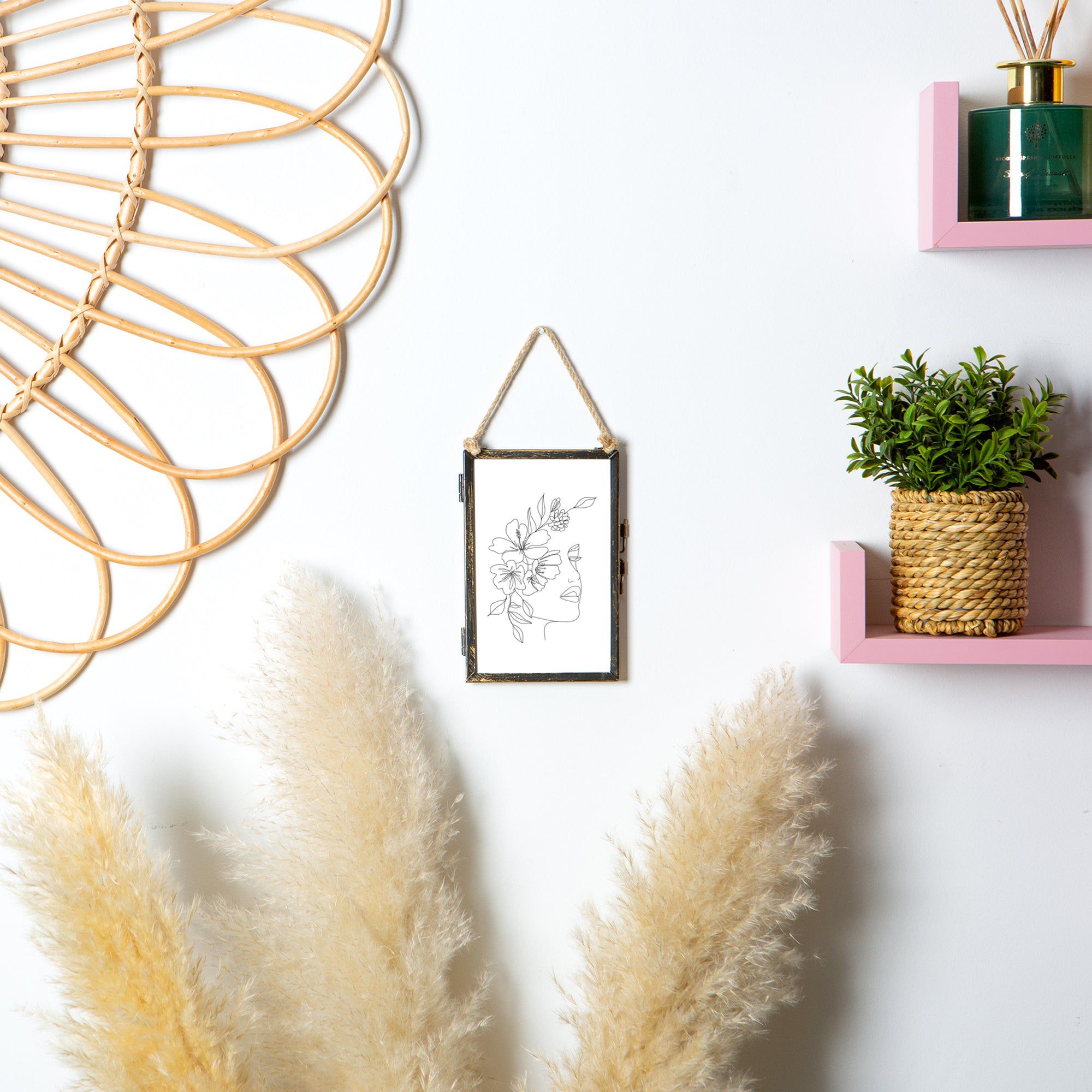 4" x 6" Black Hanging Metal Photo Frame