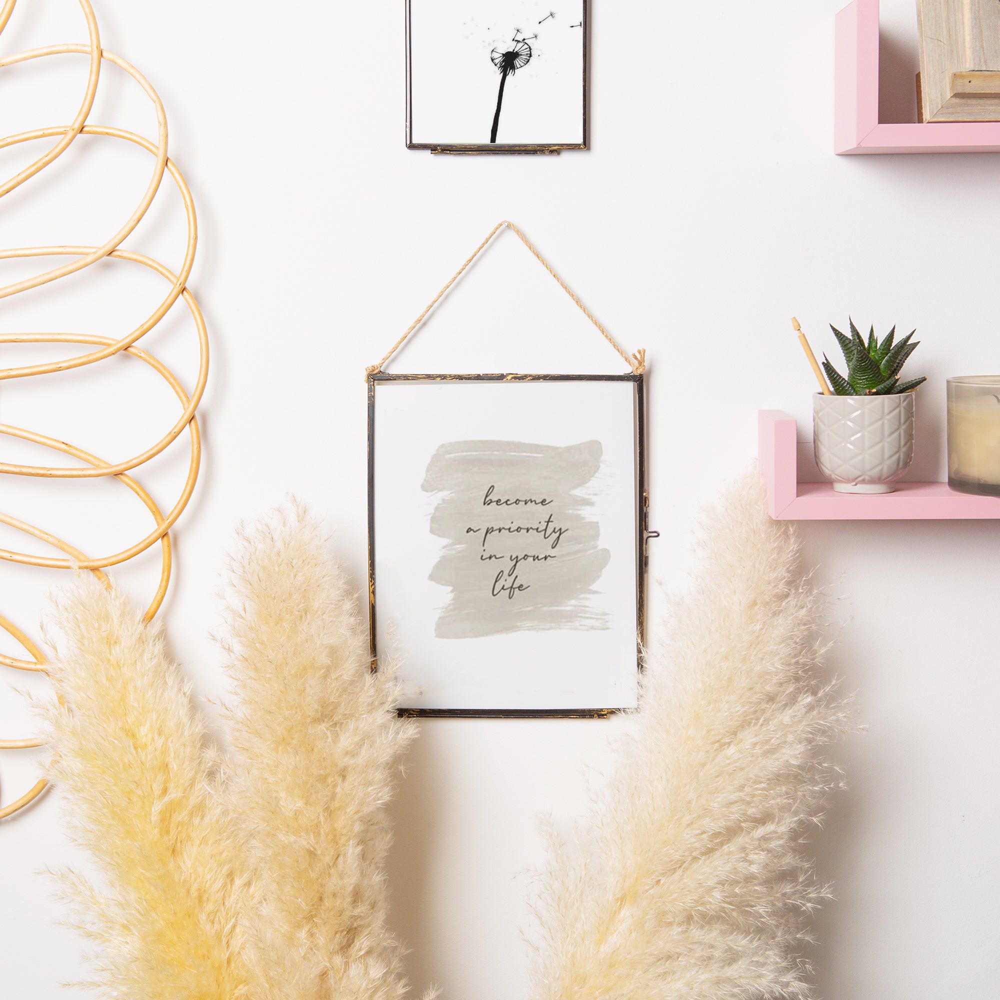 8" x 10" Black Hanging Metal Photo Frame