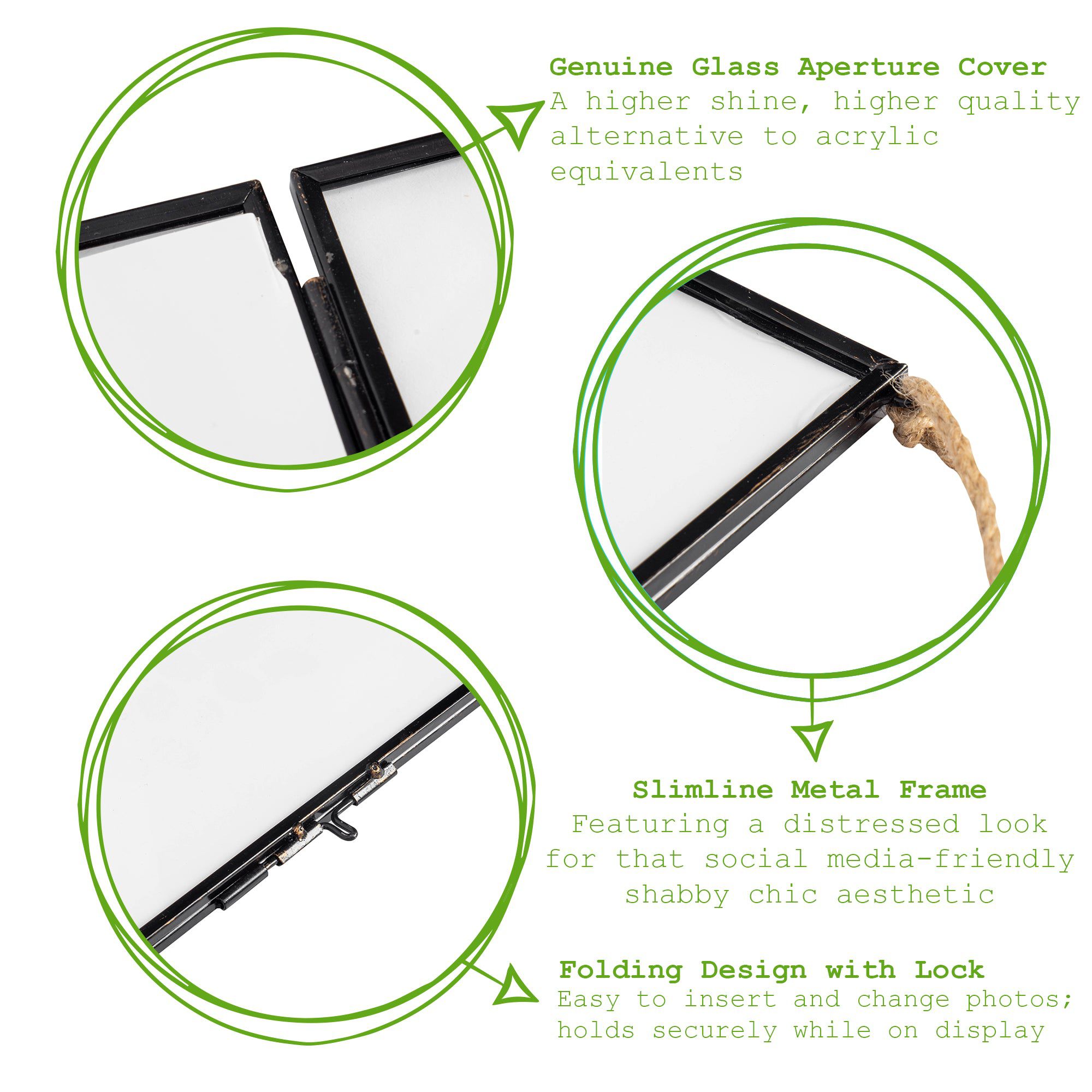 8" x 10" Black Hanging Metal Photo Frame