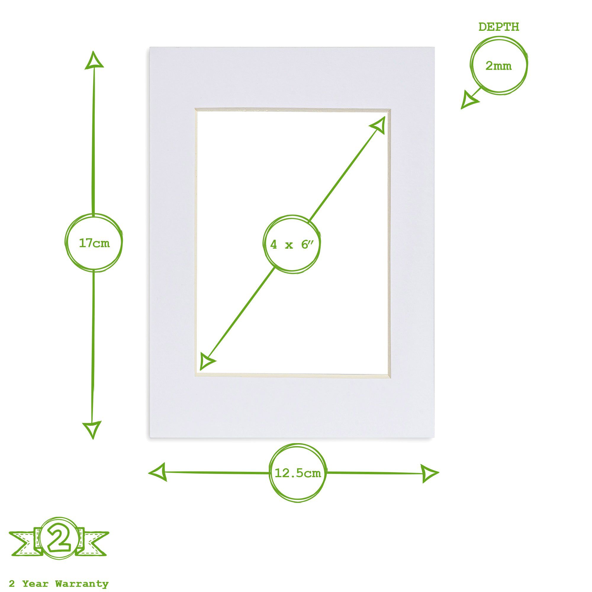 4" x 6" Picture Mount for 5" x 7" Frame