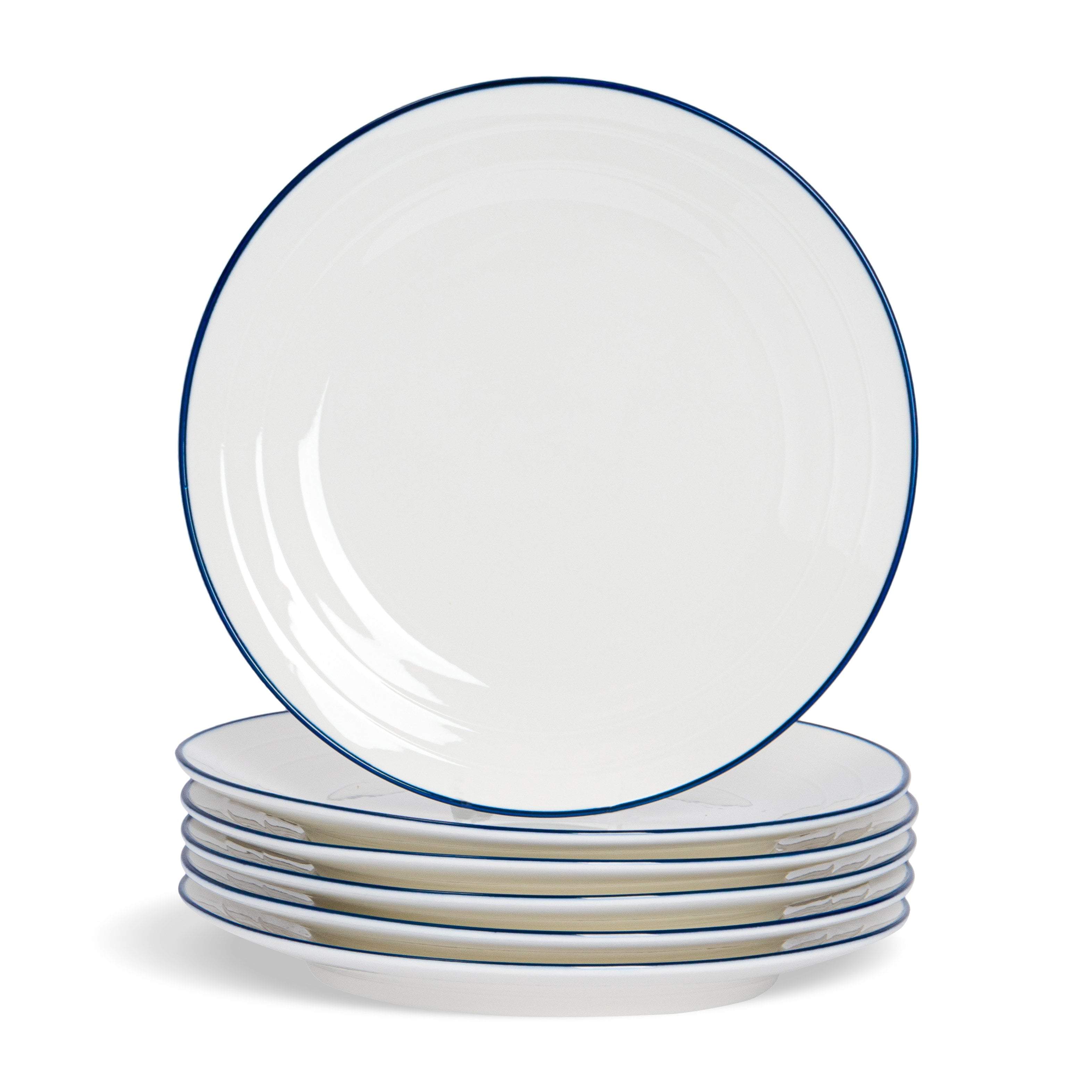 Nicola Spring Farmhouse White Dinner Plates - 26cm - Pack of 6