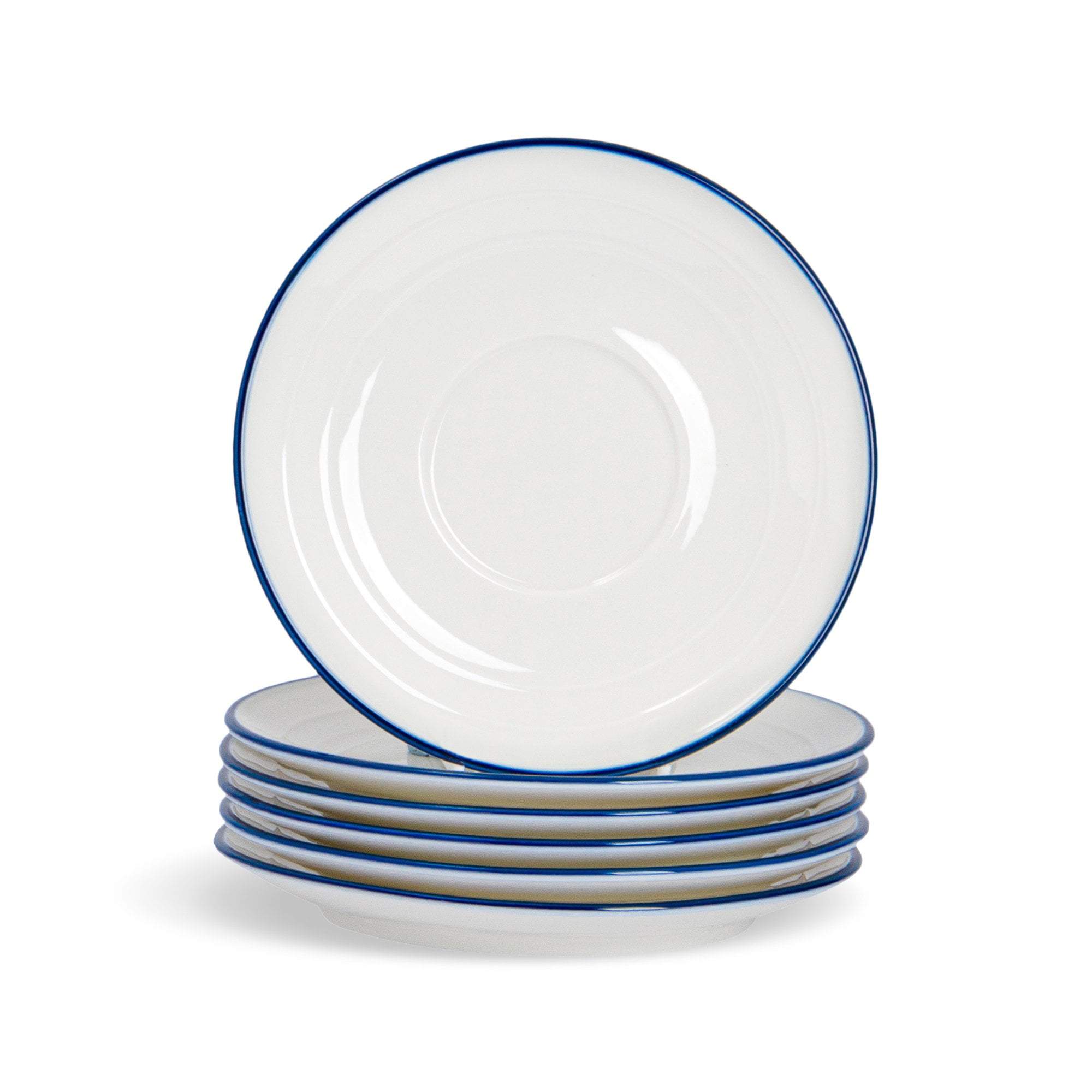 Nicola Spring Farmhouse White Espresso Saucers - 13cm - Pack of 6