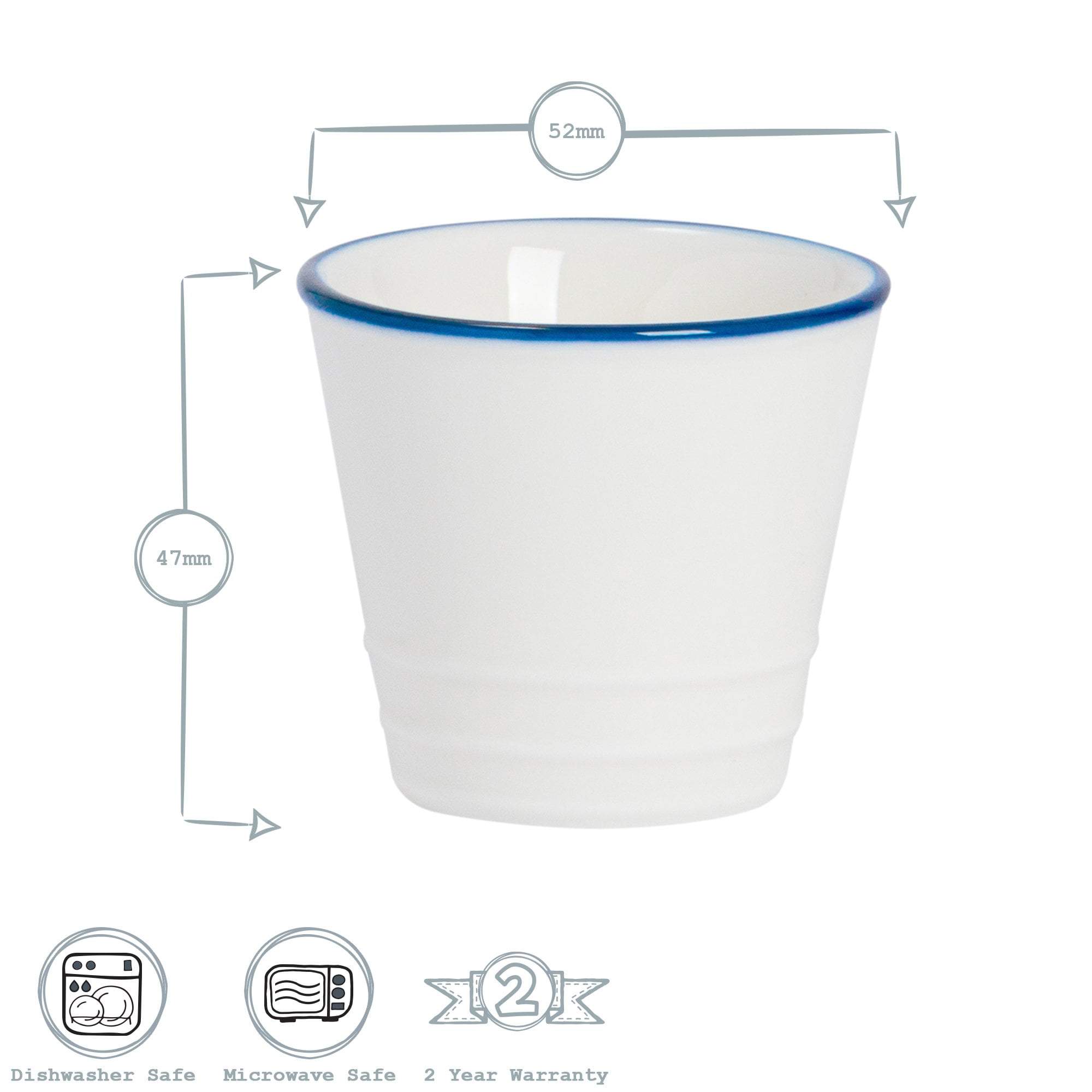 Farmhouse White Porcelain Egg Cups - Pack of Six