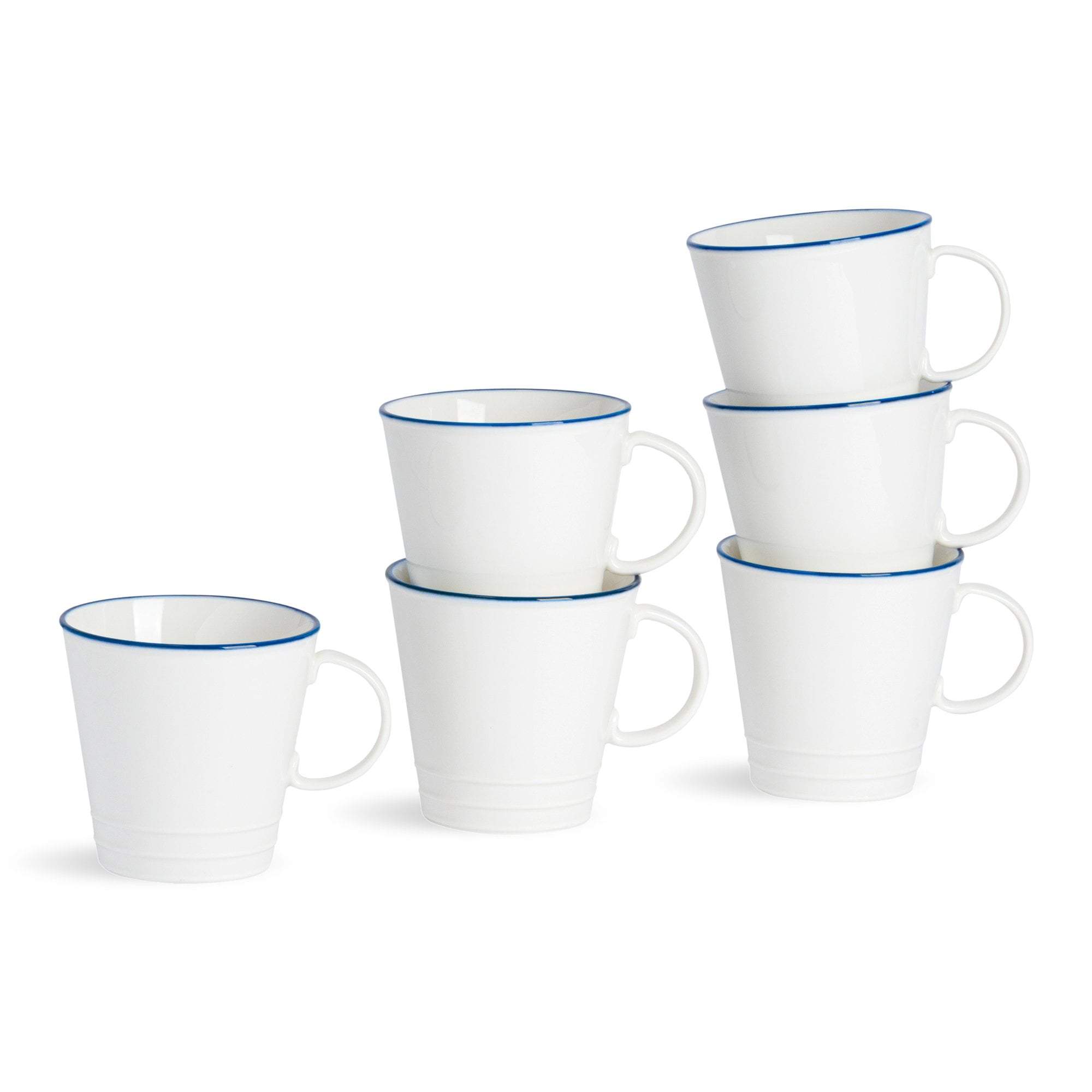 Nicola Spring Farmhouse White Teacups - 250ml - Pack of 6