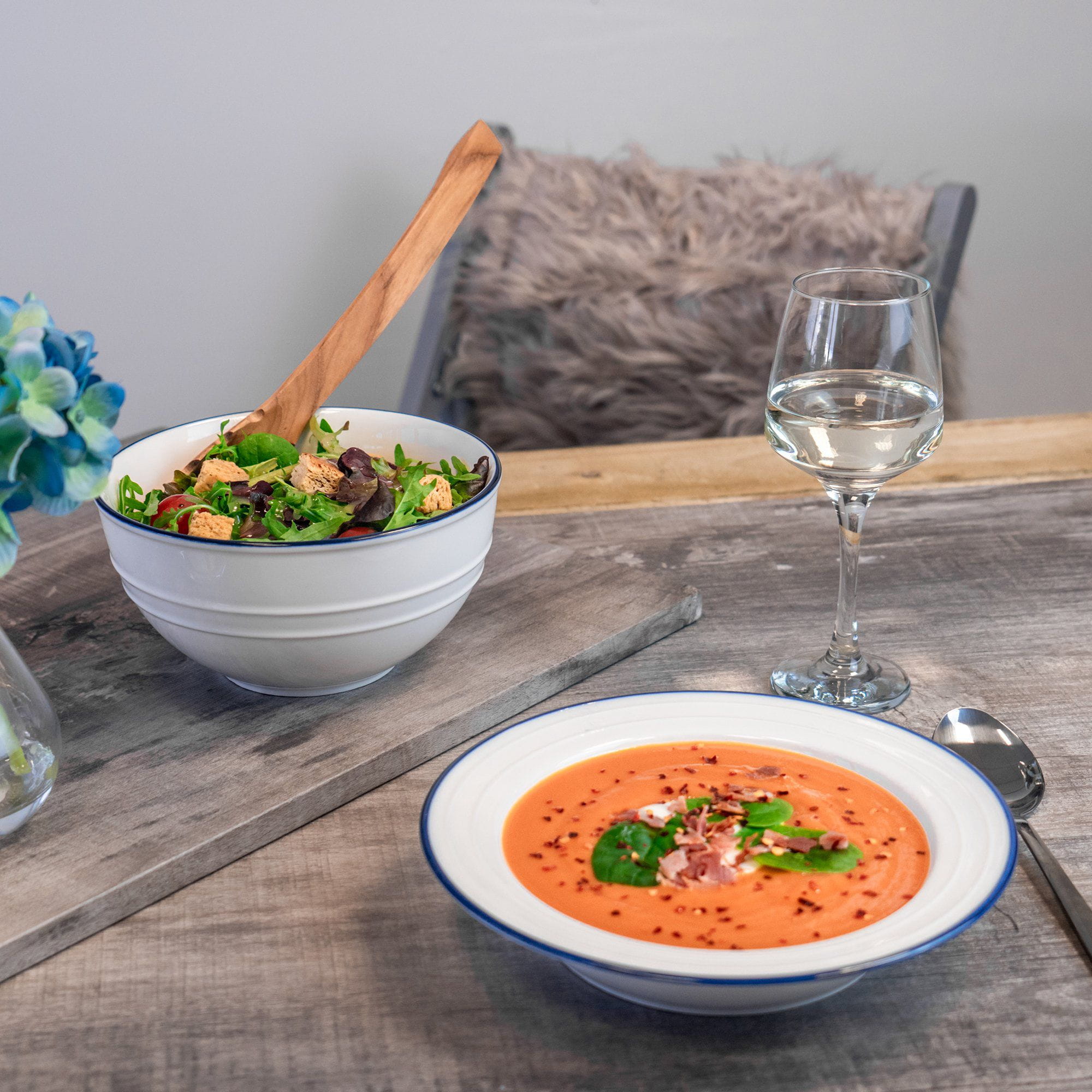 18cm Farmhouse White Porcelain Serving Bowl