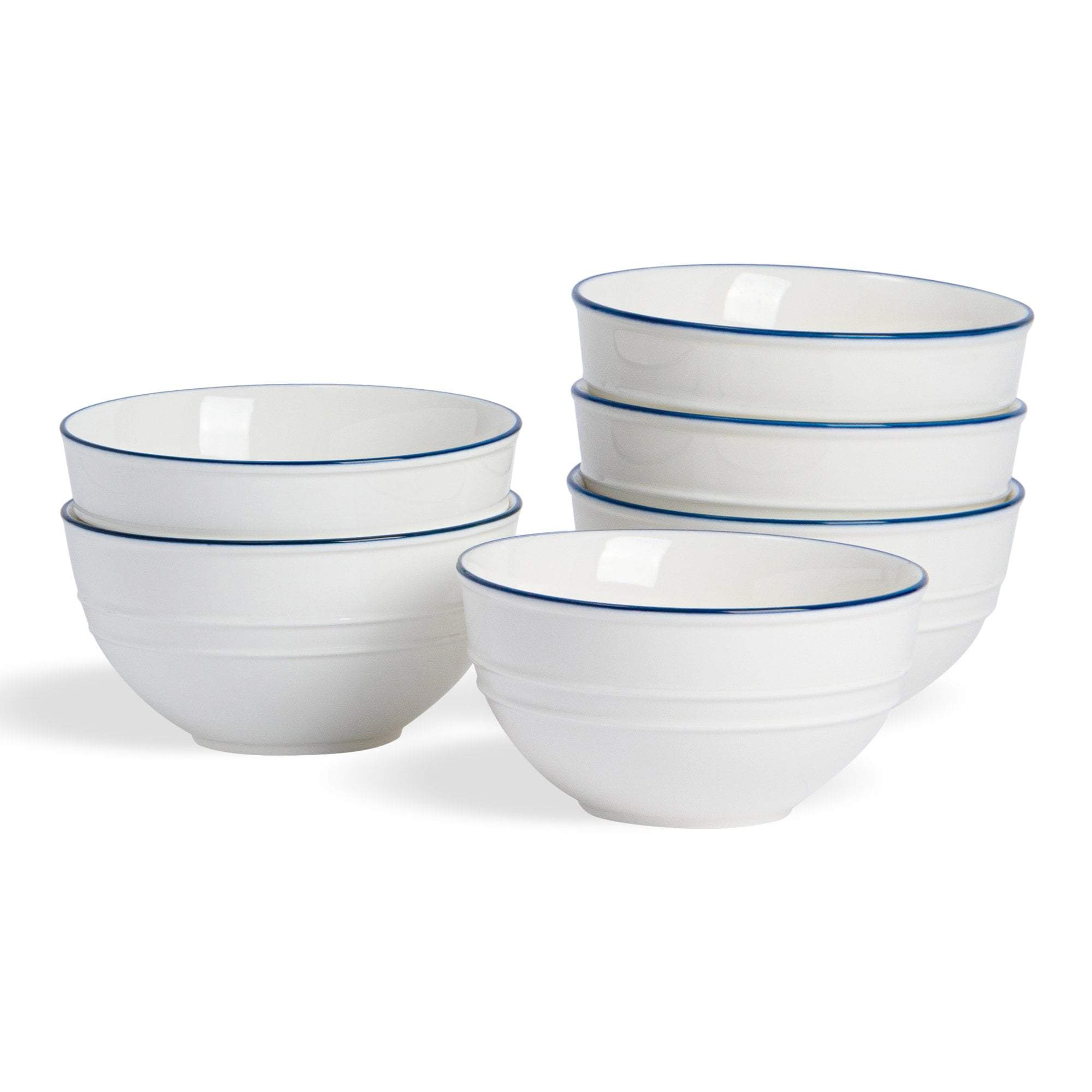 Nicola Spring Farmhouse White Serving Bowls - 18cm - Pack of 6