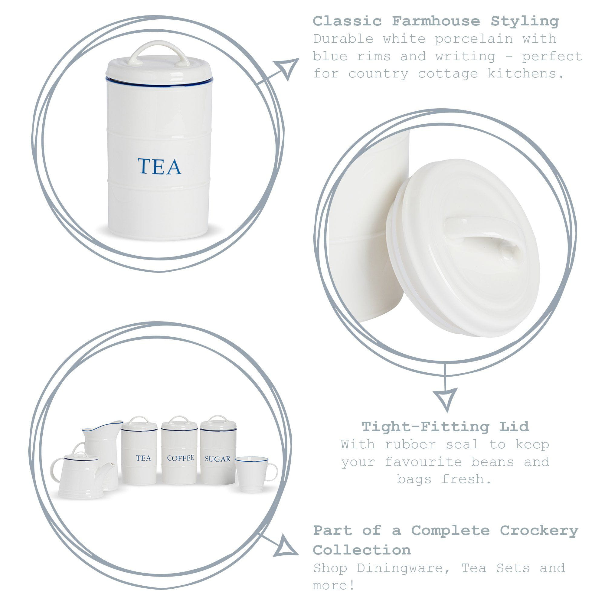 Farmhouse White Tea Canister