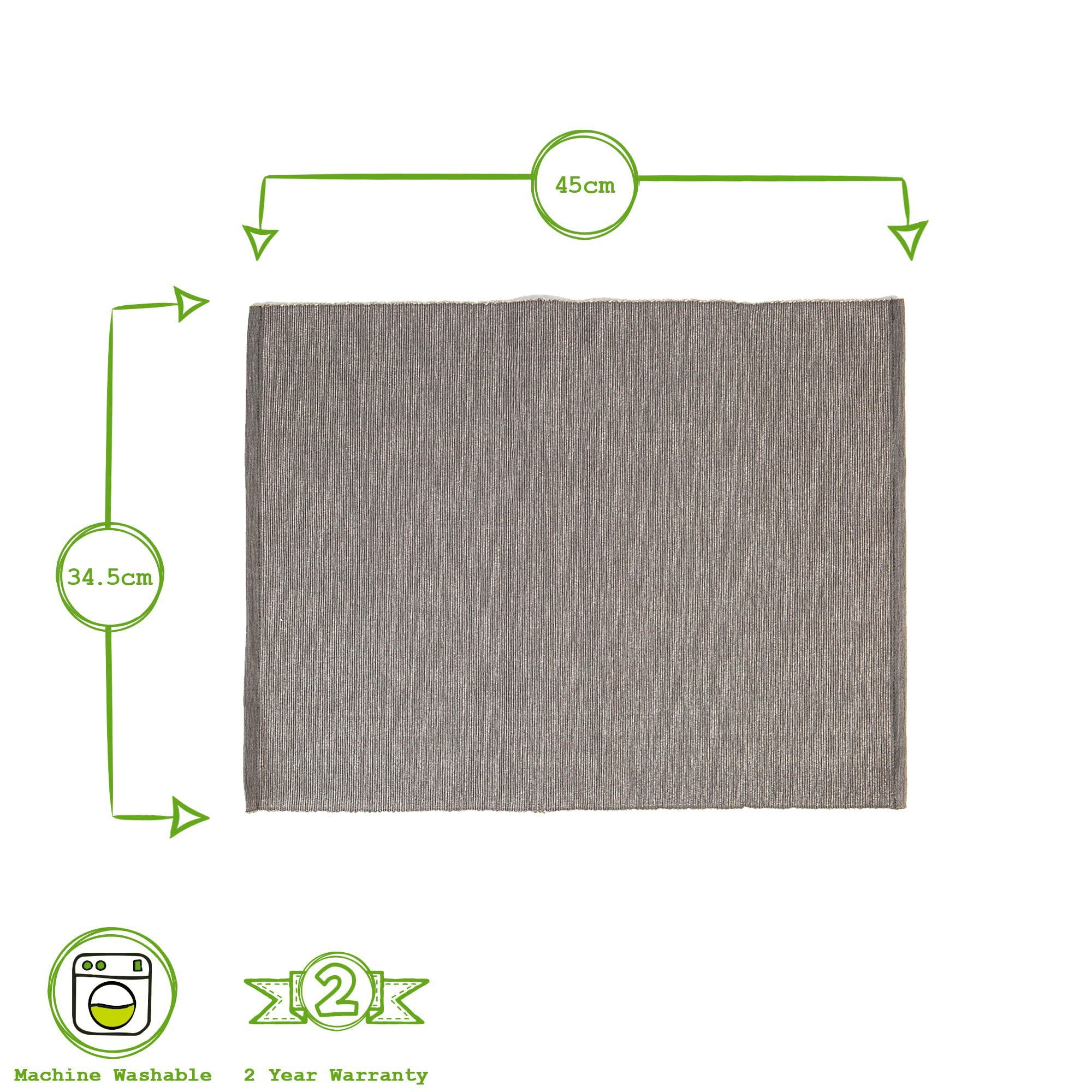 45cm x 34.5cm Ribbed Cotton Placemats - Pack of Six