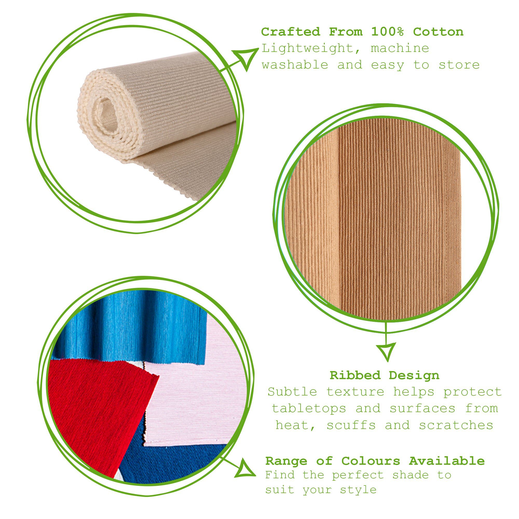 Ribbed Cotton Table Runner