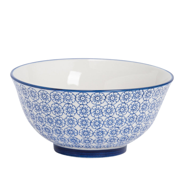 16cm Hand Printed Stoneware Cereal Bowls - Pack of Six - By Nicola Spring
