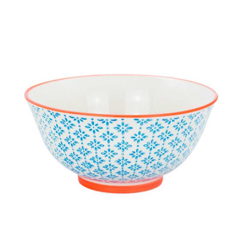 16cm Hand Printed Stoneware Cereal Bowl - By Nicola Spring