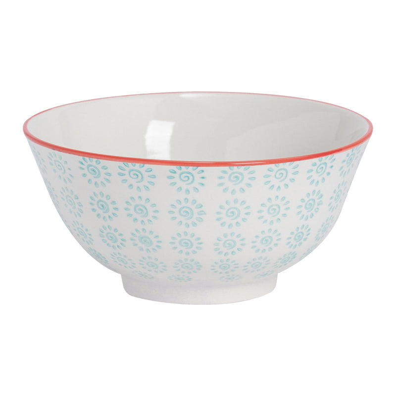 16cm Hand Printed Stoneware Cereal Bowl - By Nicola Spring