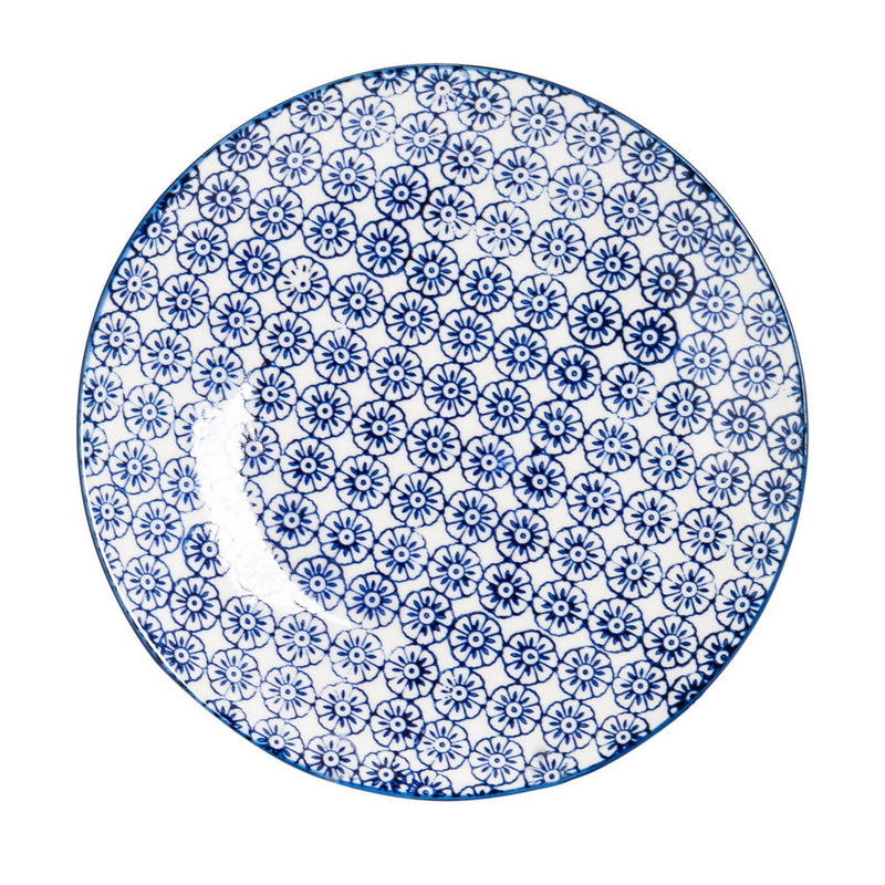 18cm Hand Printed Stoneware Side Plates - Pack of Six - By Nicola Spring