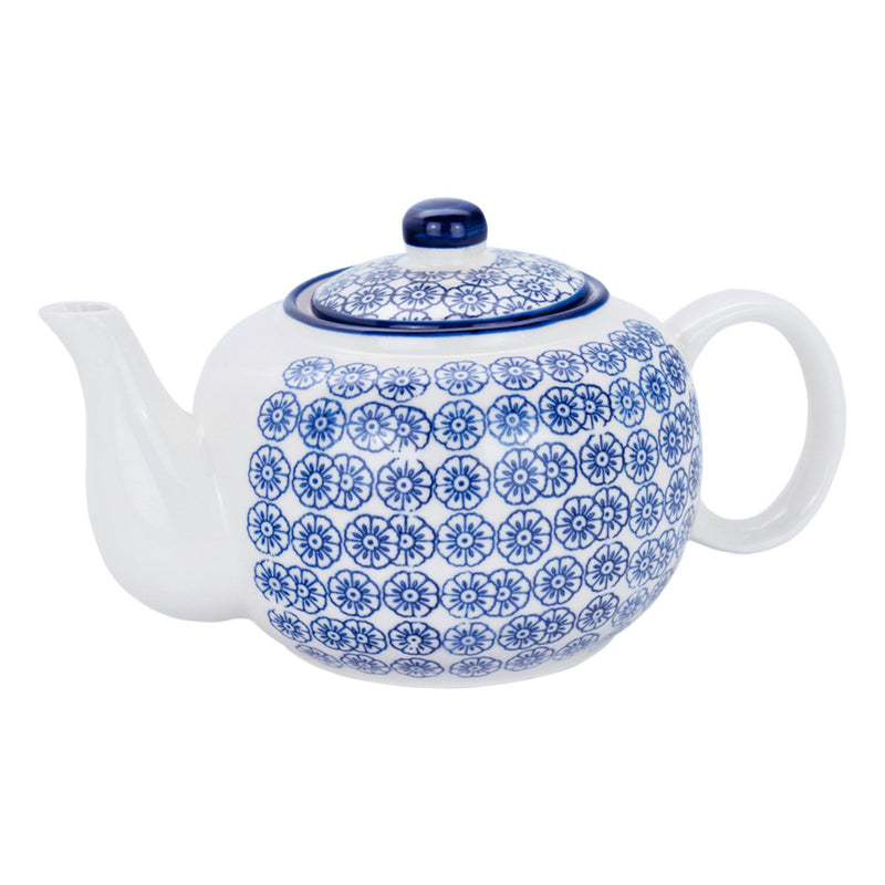 820ml Hand Printed Stoneware Teapot - By Nicola Spring