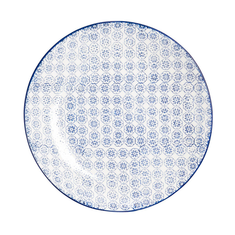 25.5cm Hand Printed Stoneware Dinner Plates - Pack of Six - By Nicola Spring
