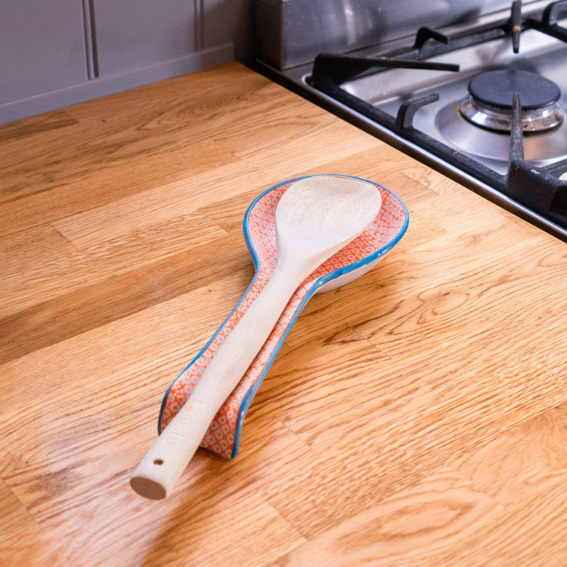 Hand Printed Stoneware Spoon Rest - By Nicola Spring