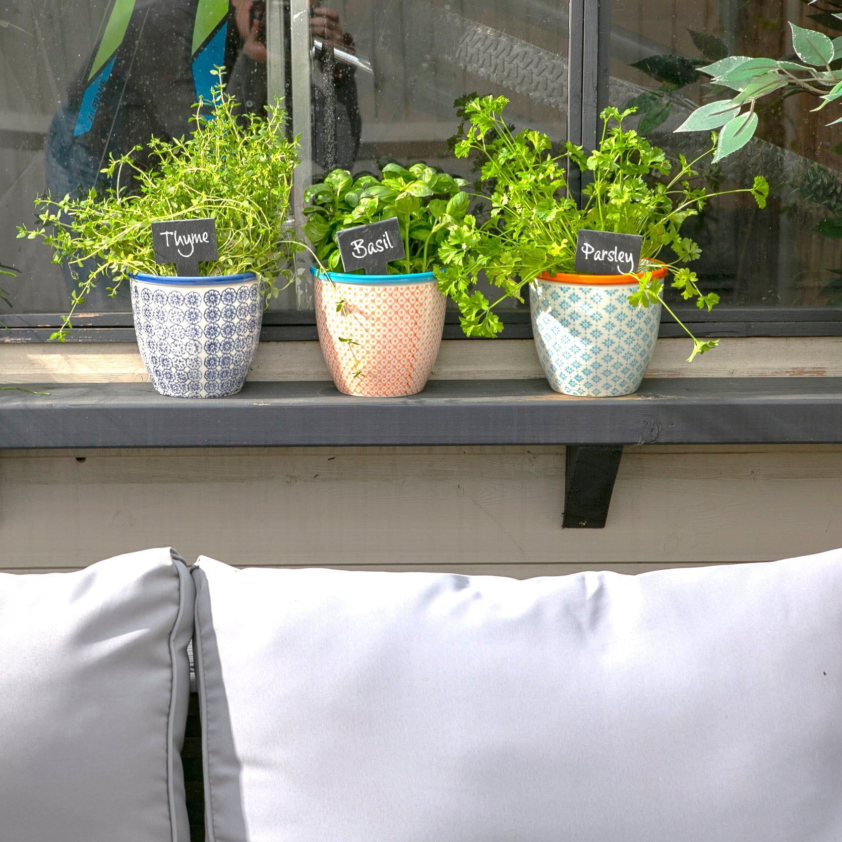 6pc Slate Plant Marker Labels Set with Chalk Pencils