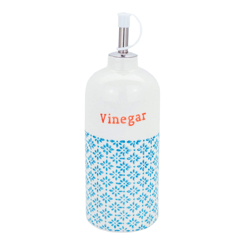 500ml Hand Printed Stoneware Vinegar Bottle with Pourer - By Nicola Spring