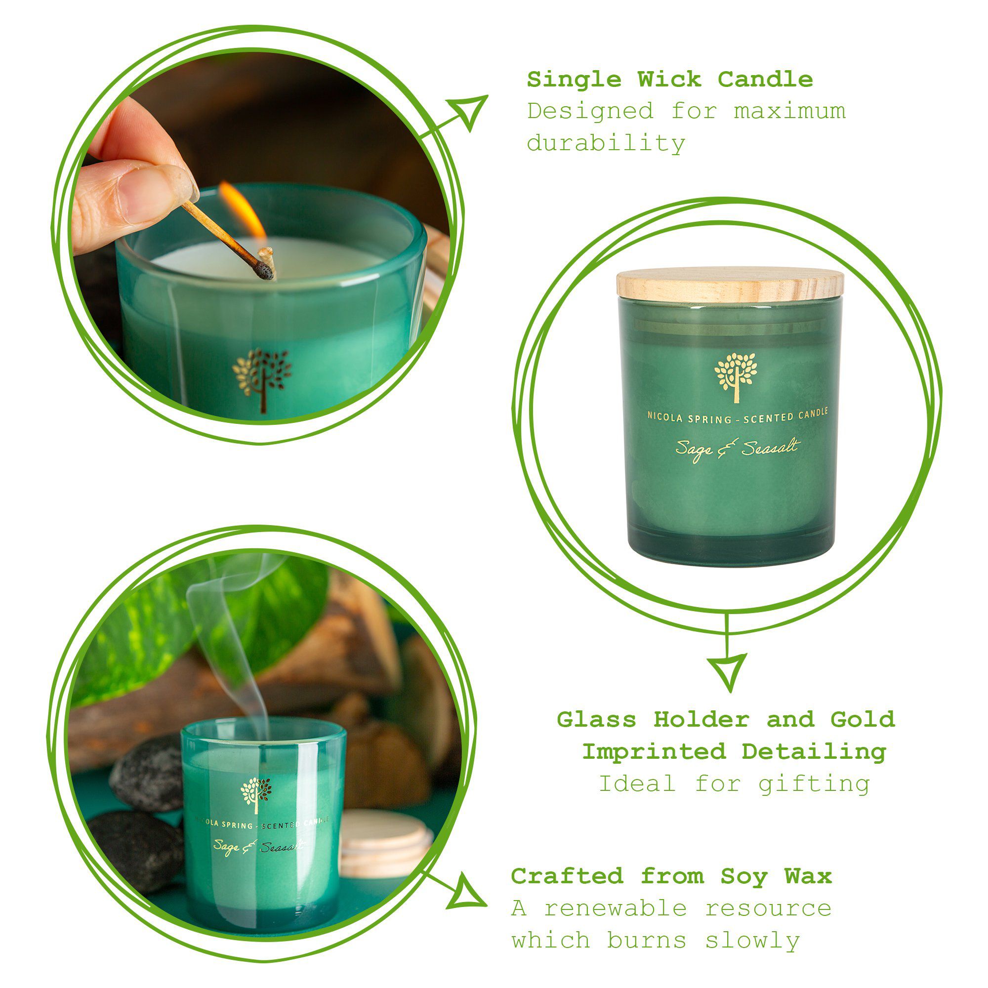 130g Sage & Seasalt Soy Wax Scented Candle