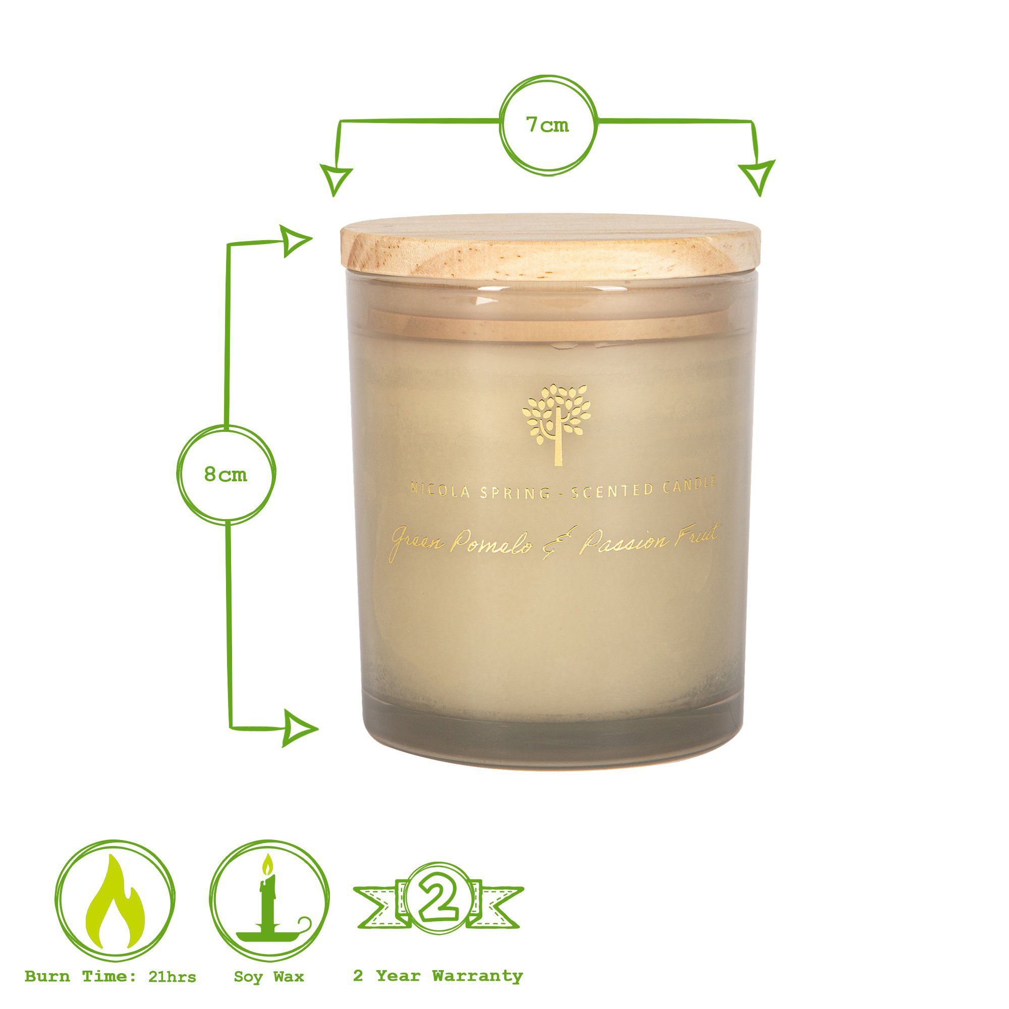 130g Green Pomelo & Passion Fruit Soy Wax Scented Candle