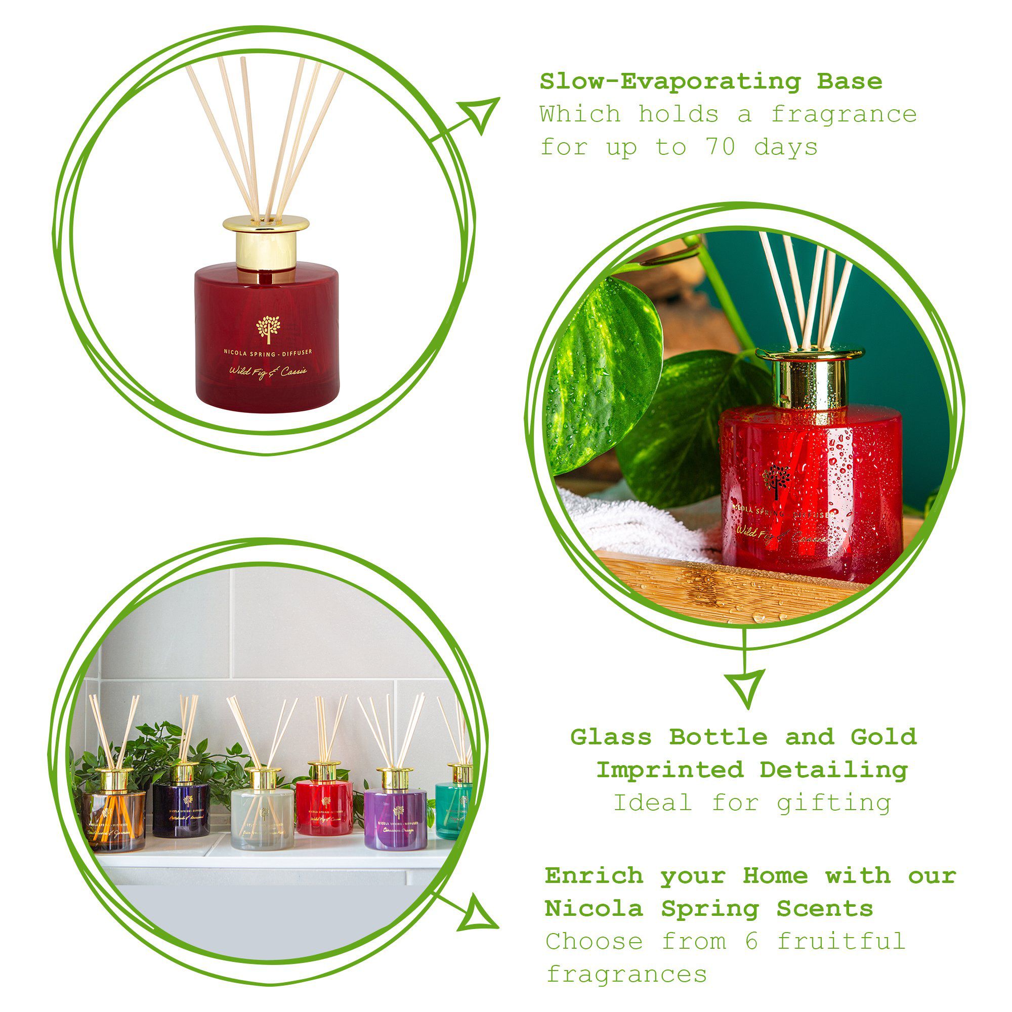 200ml Wild Fig & Cassis Glass Reed Diffuser