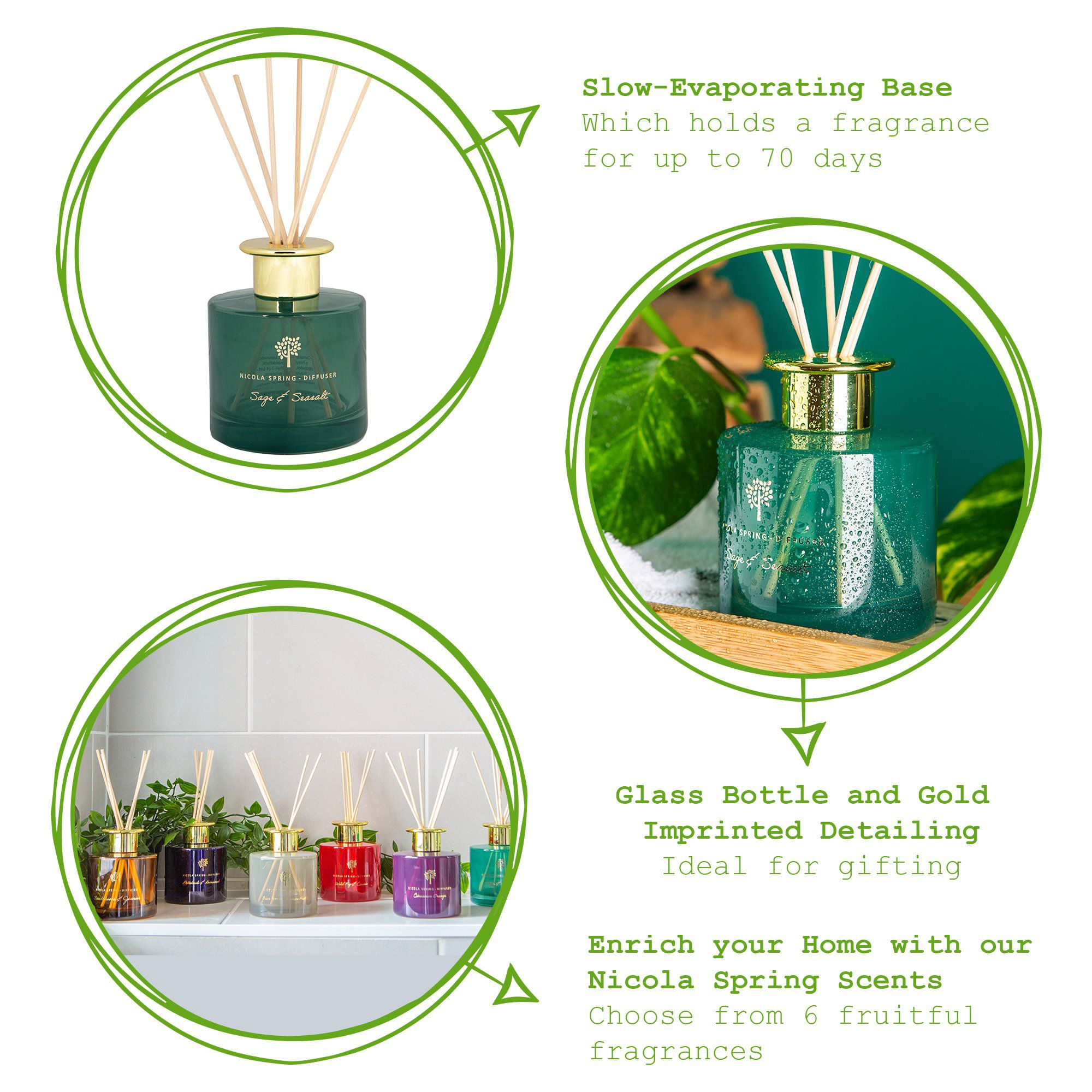 200ml Sage & Seasalt Glass Reed Diffuser