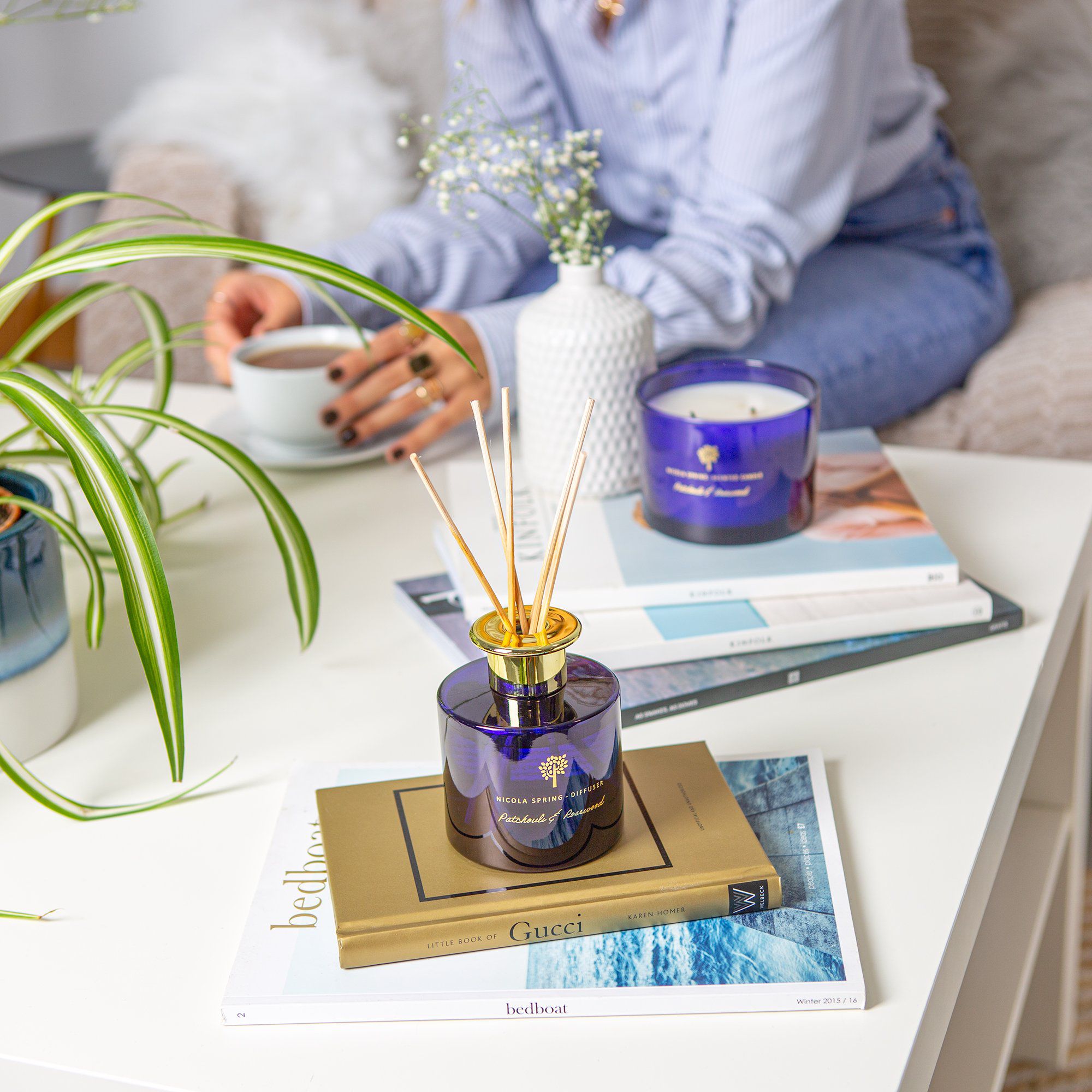 200ml Patchouli & Rosewood Glass Reed Diffuser