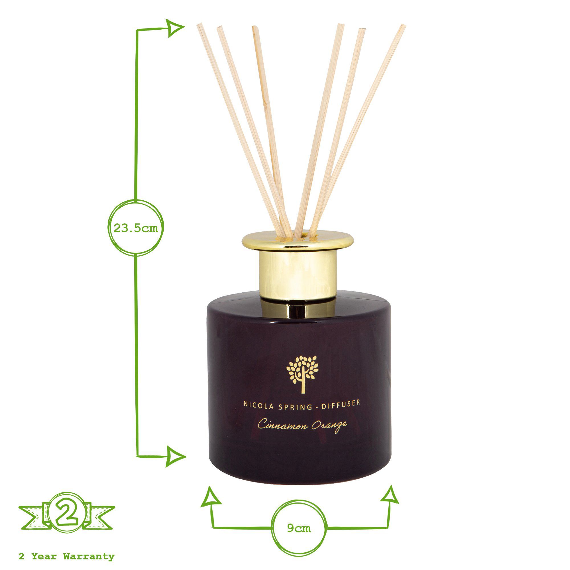 200ml Cinnamon Orange Glass Reed Diffuser
