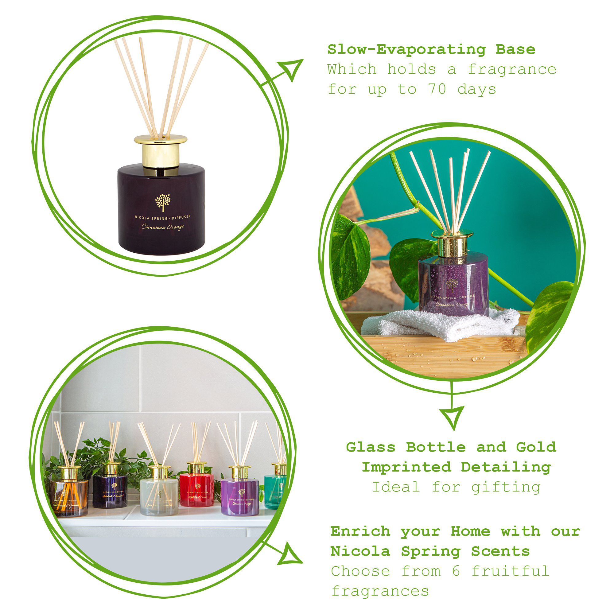 200ml Cinnamon Orange Glass Reed Diffuser