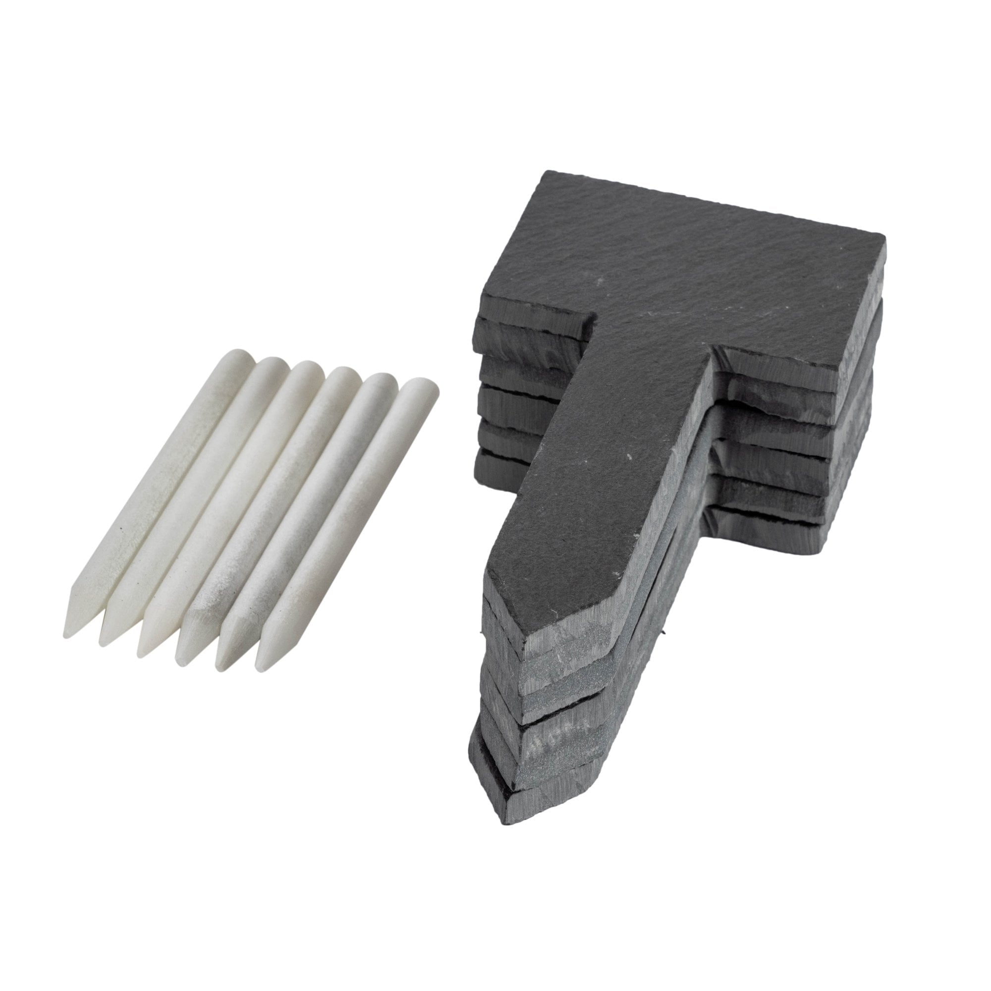 Nicola Spring Square Head Slate Plant/Herb Tags with Chalk Sticks x 6
