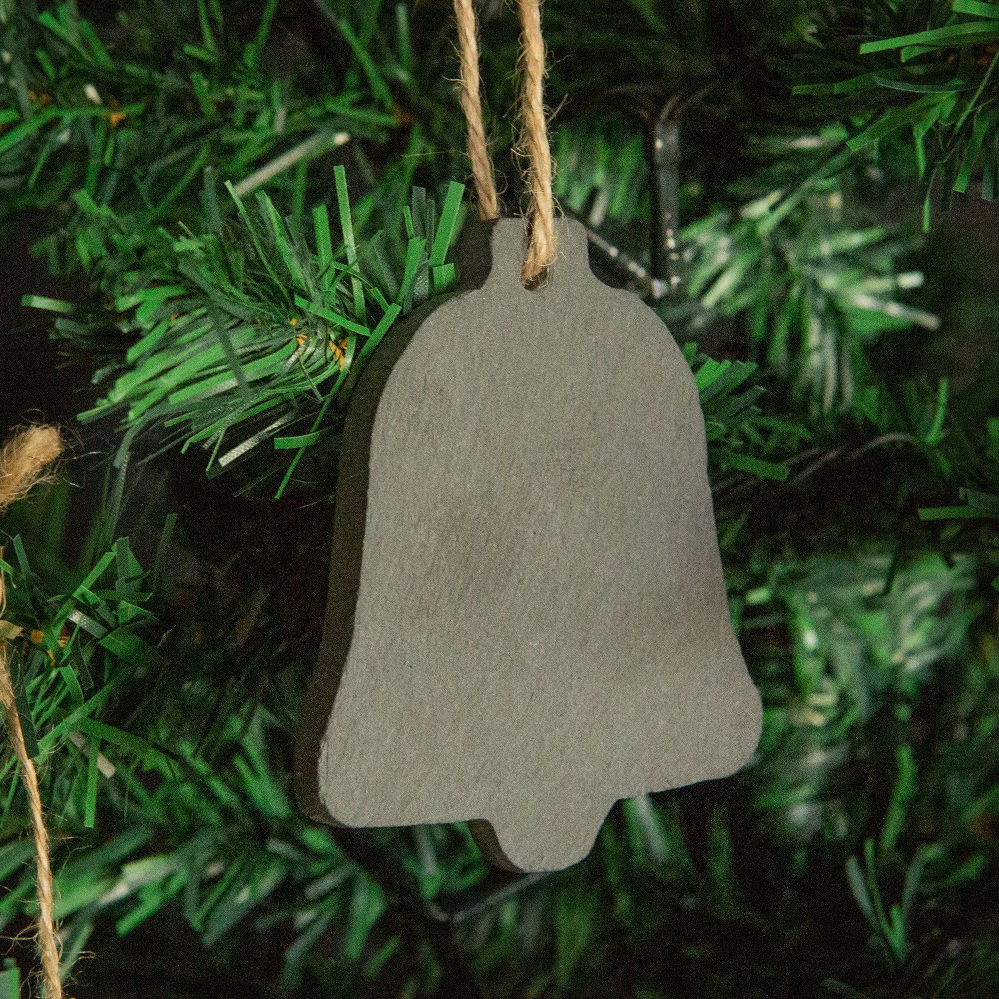 Slate Bell Christmas Tree Decoration - Pack of Six