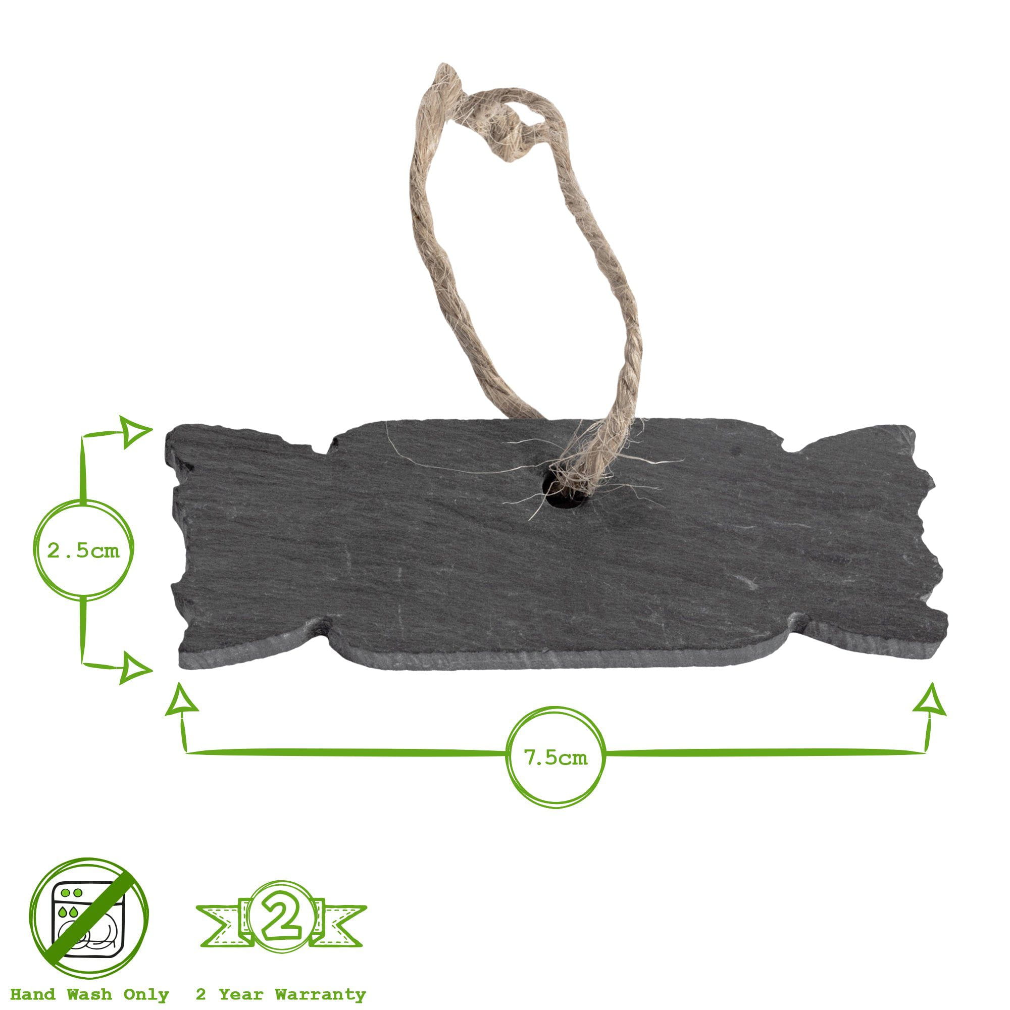 Slate Cracker Christmas Tree Decoration - Pack of Six