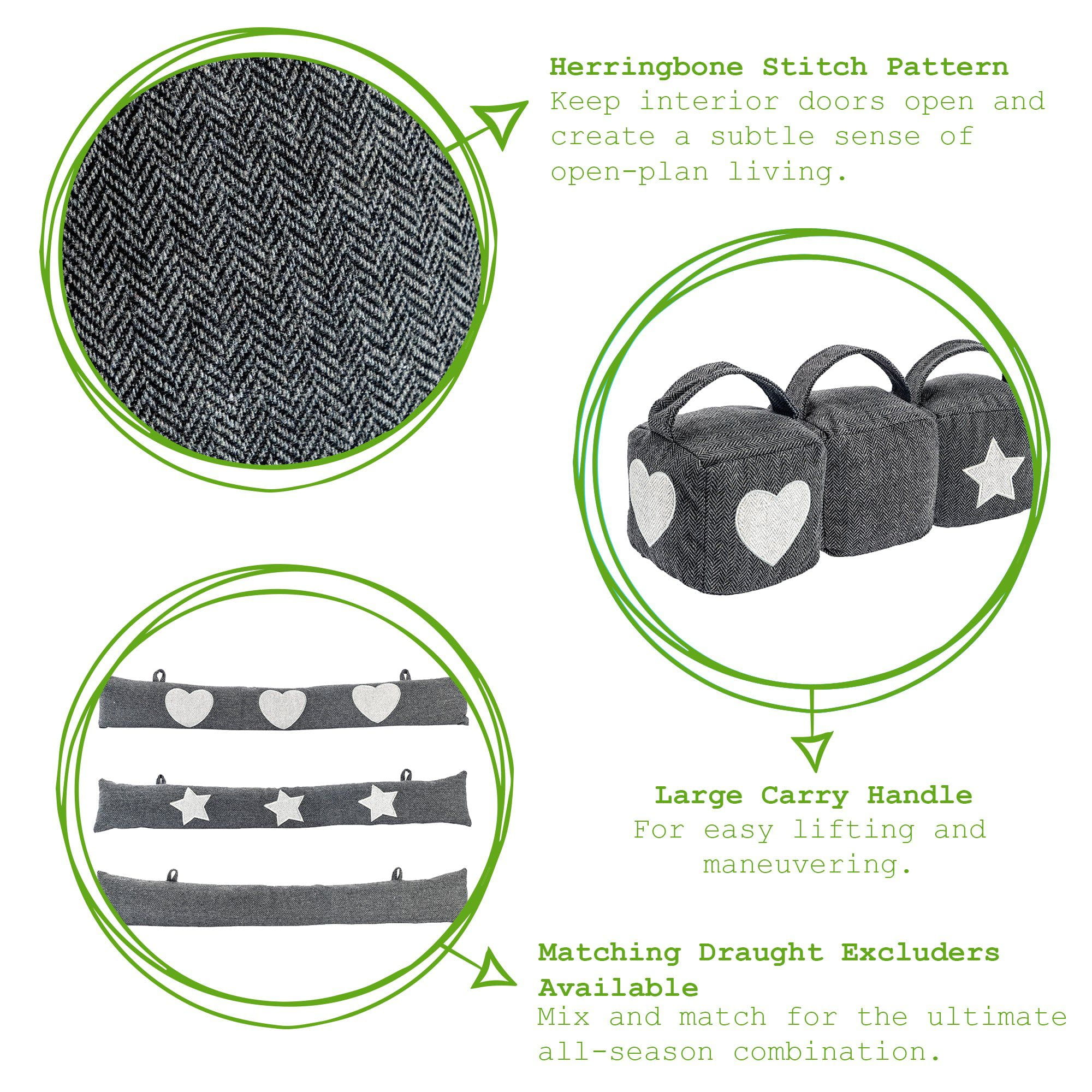 Heart Herringbone Door Stop