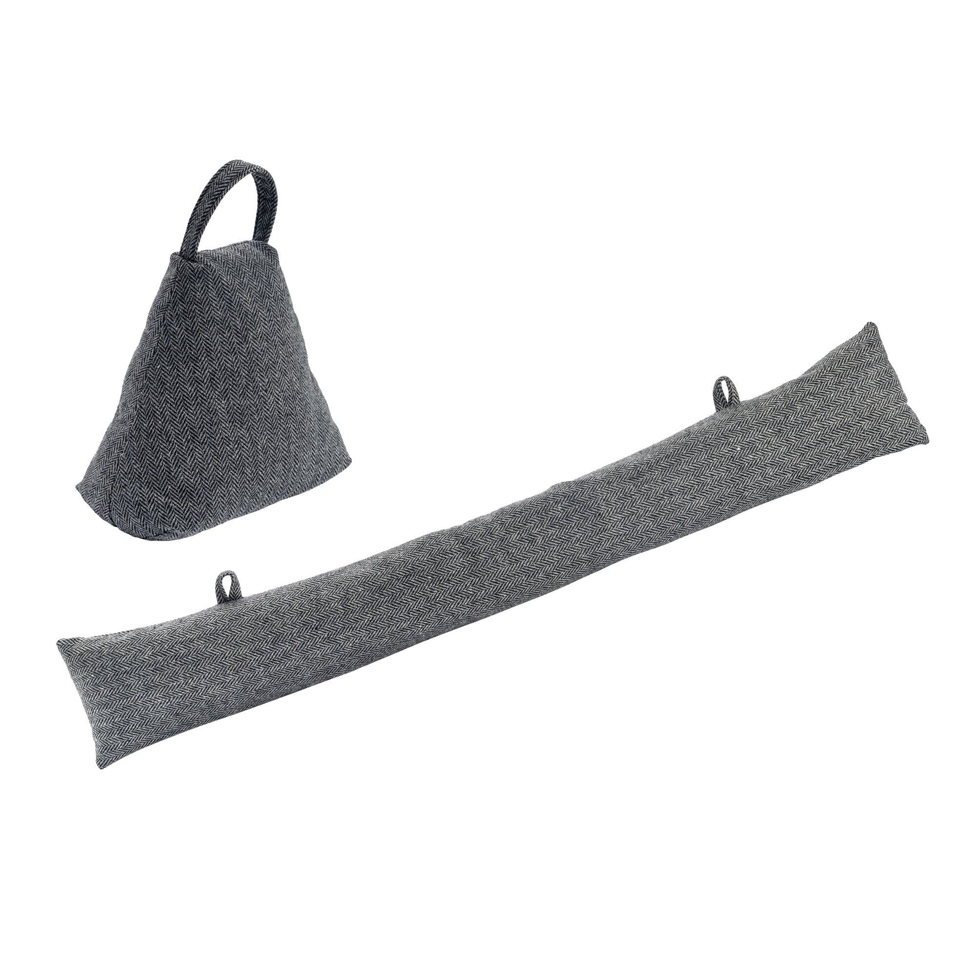 Herringbone Door Stop & Draught Excluder Set - Triangle