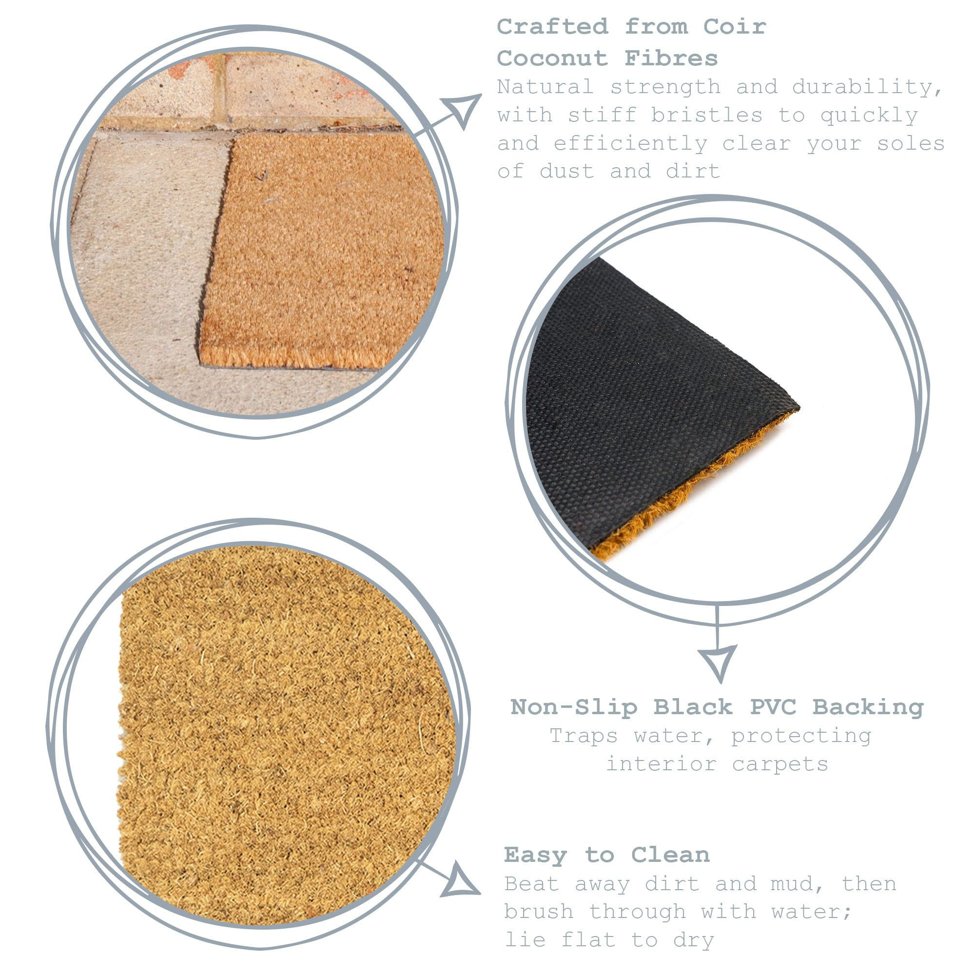 60cm x 40cm Sausage Dog Coir Door Mat