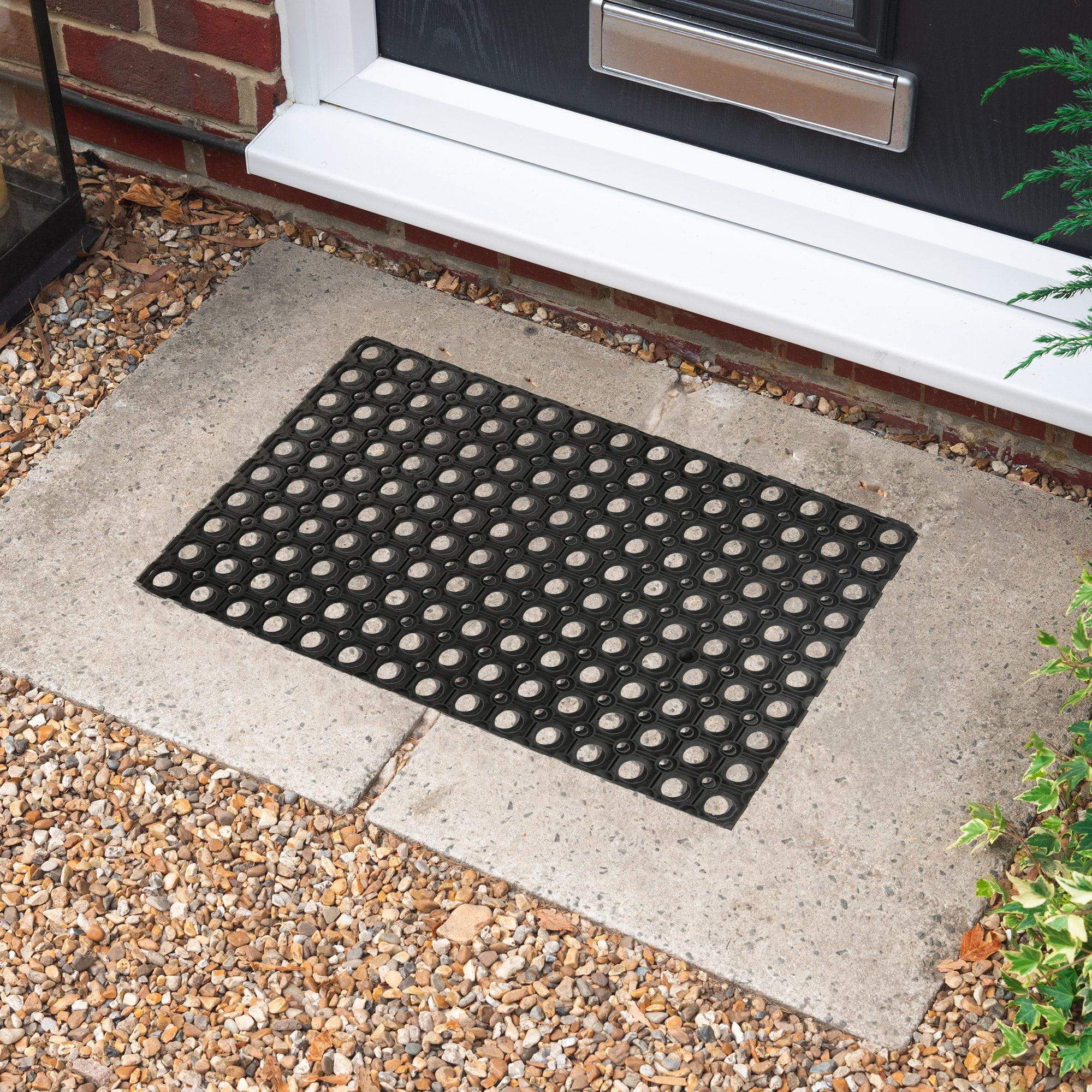 60cm x 40cm Black Heavy Duty Rubber Door Mat