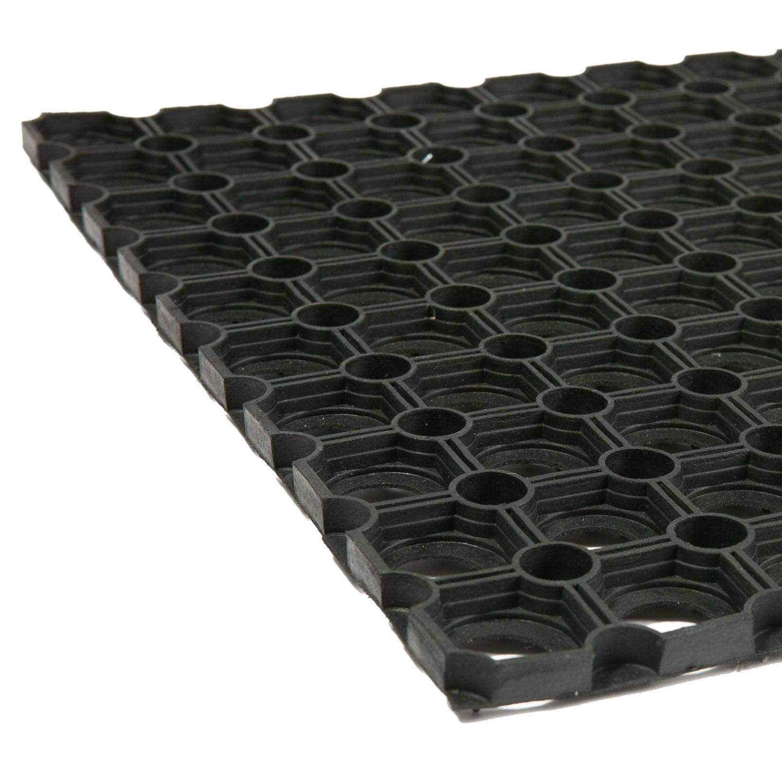 60cm x 40cm Black Heavy Duty Rubber Door Mat