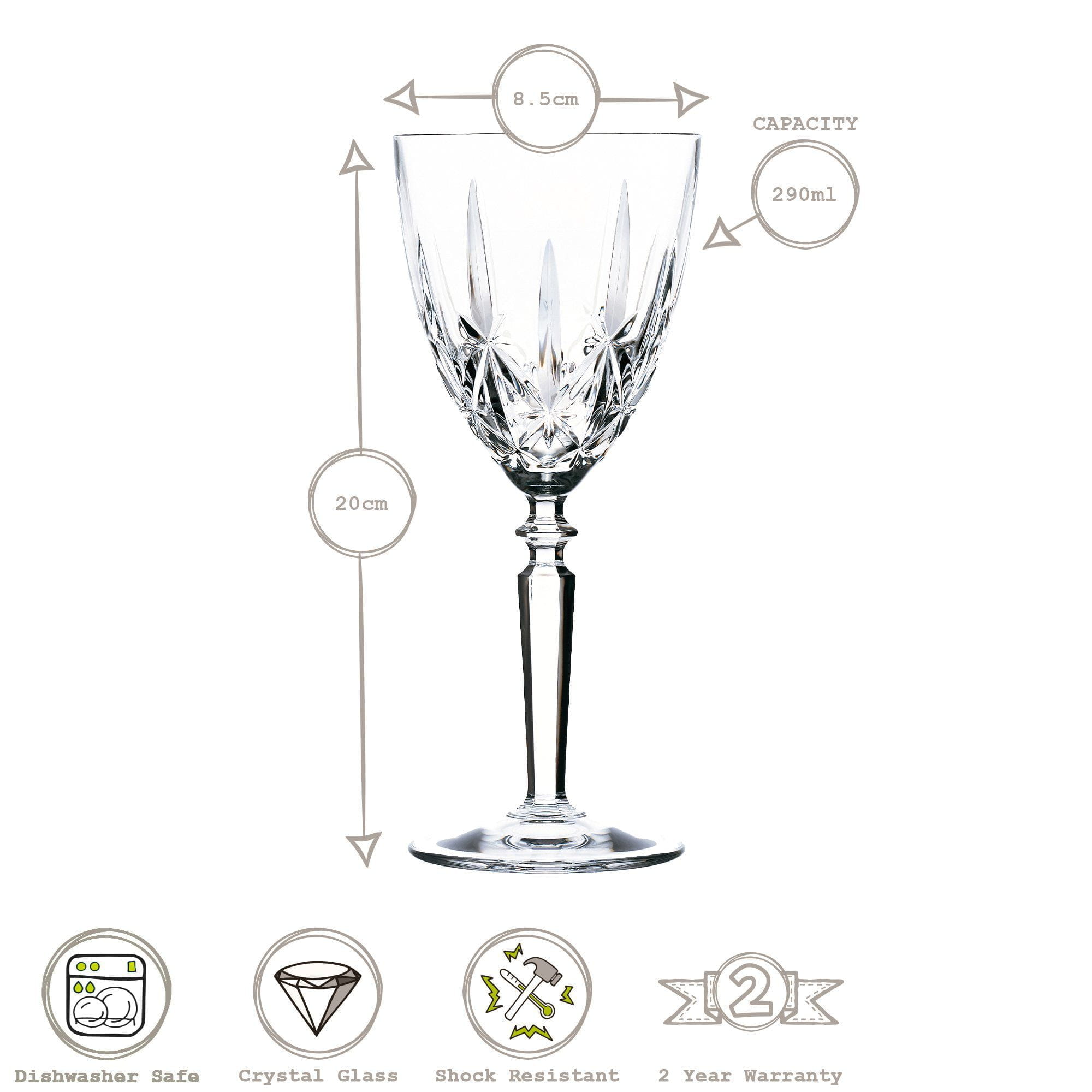290ml Crystal Orchestra Wine Glasses - Pack of Six
