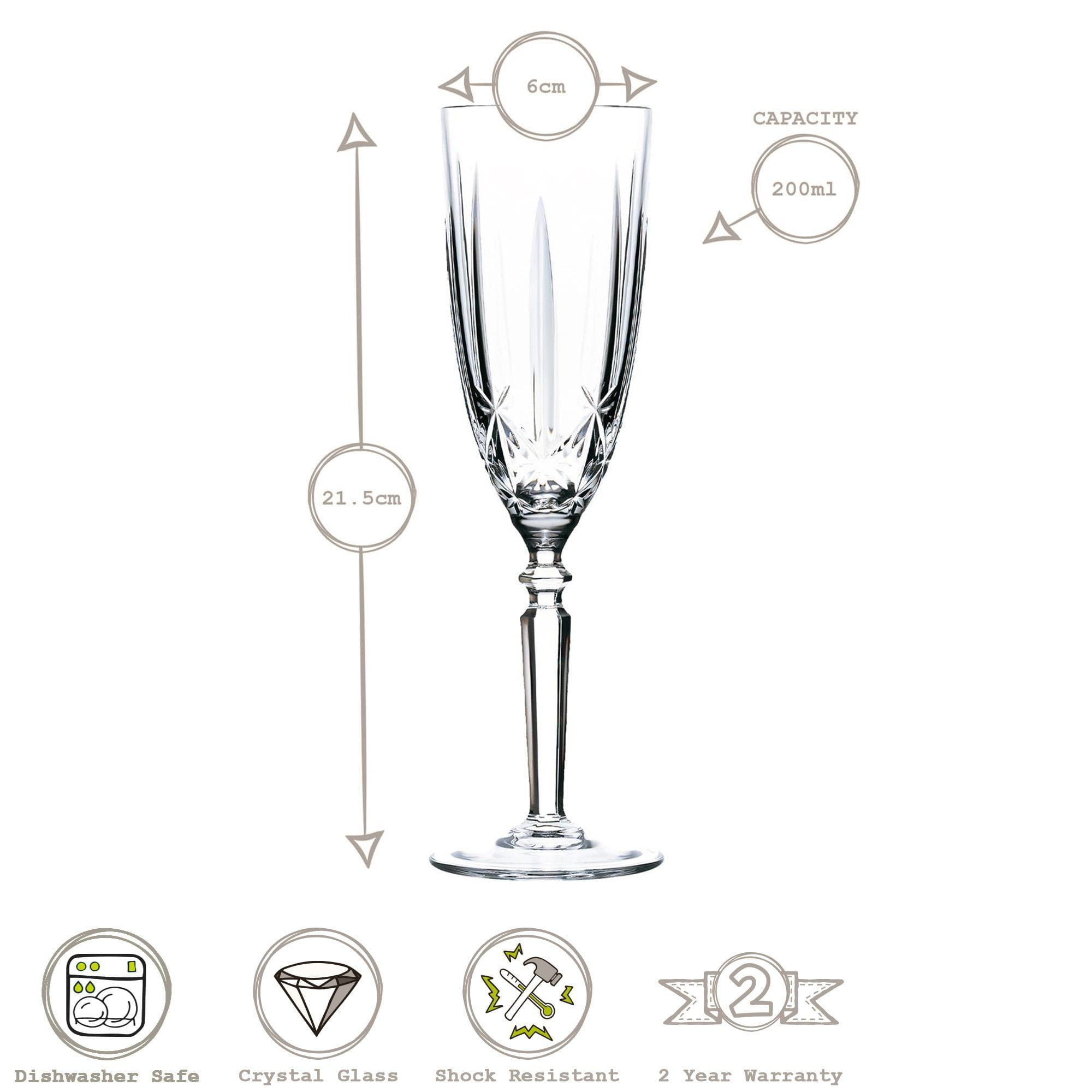200ml Crystal Orchestra Champagne Flutes - Pack of Six