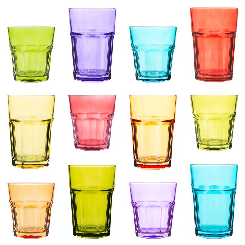 12pc Coloured Glassware Set - By Rink Drink