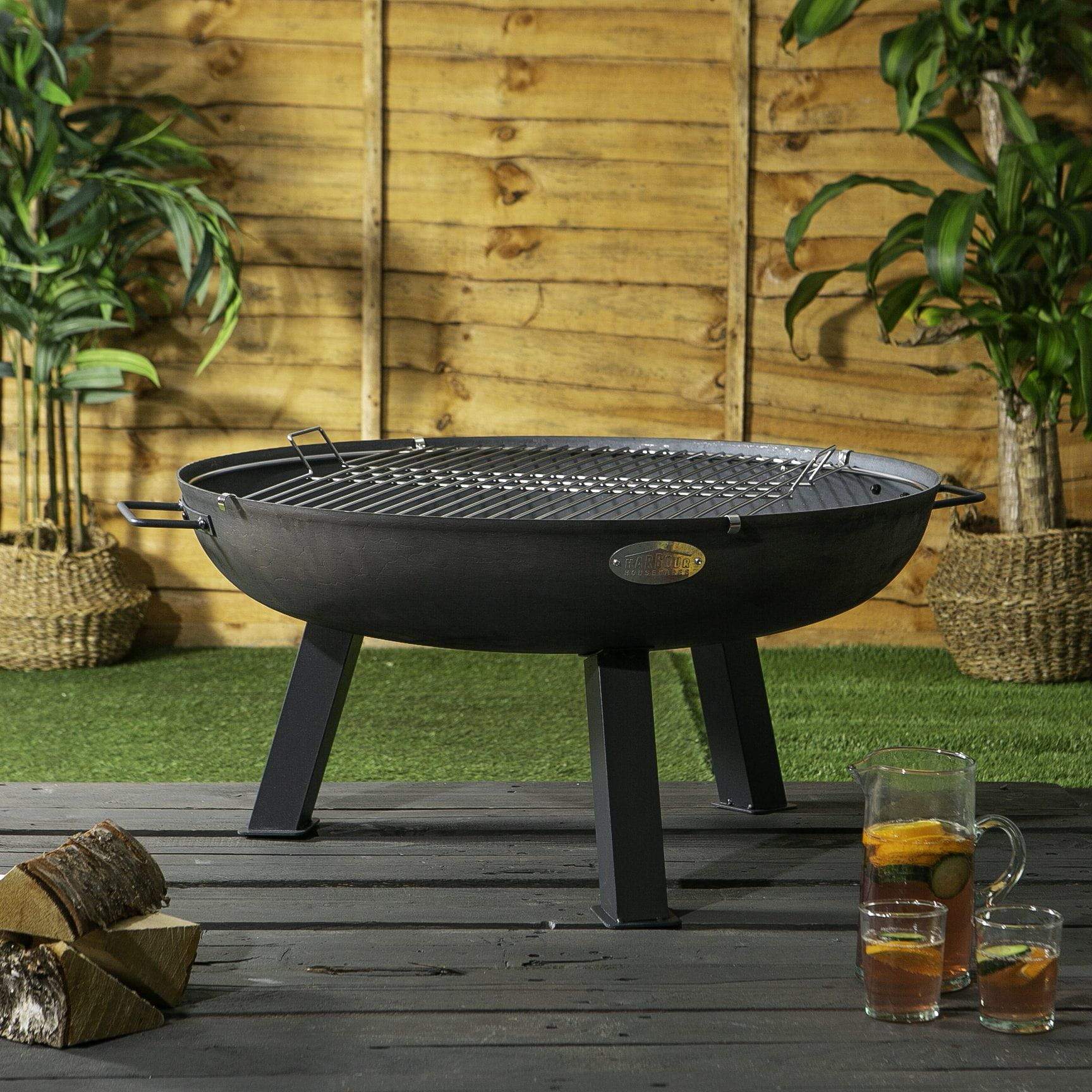 3pc Round Fire Pit, Grill and Dome Set