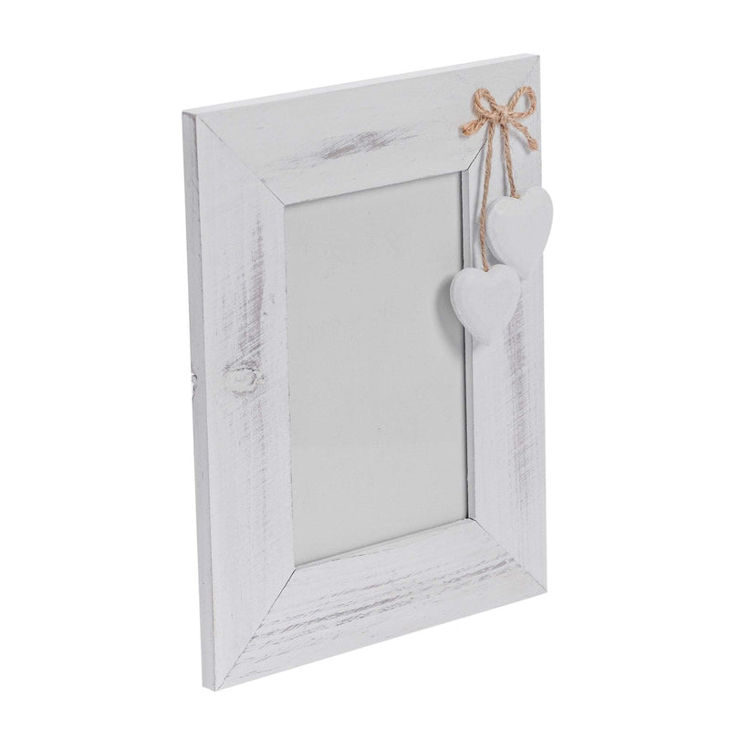 4" x 6" White Standing Photo Frame with Hearts - By Nicola Spring
