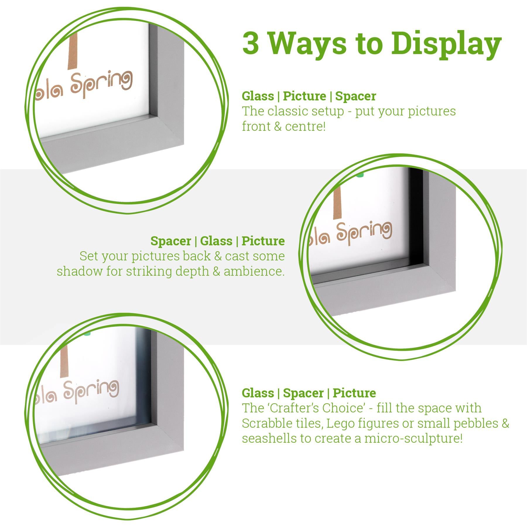 8" x 10" 3D Box Photo Frame - White