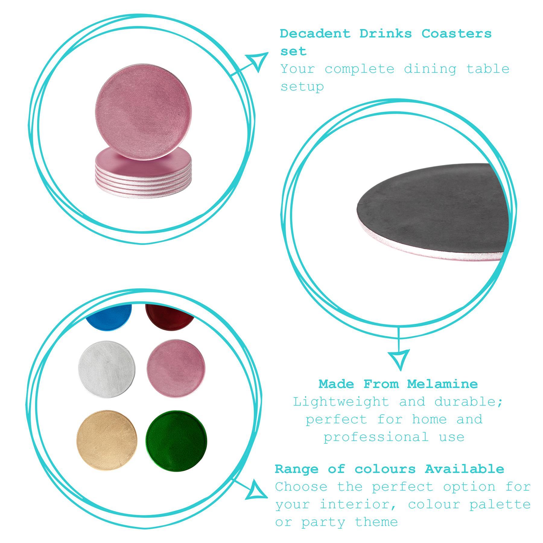 Metallic Melamine Coasters - Pack of Six