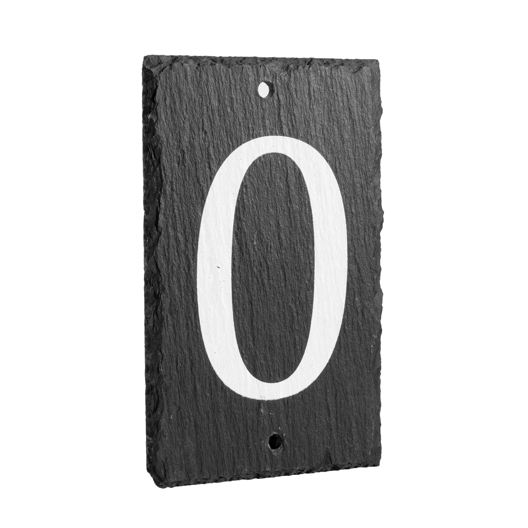 Number 0 Slate House Sign
