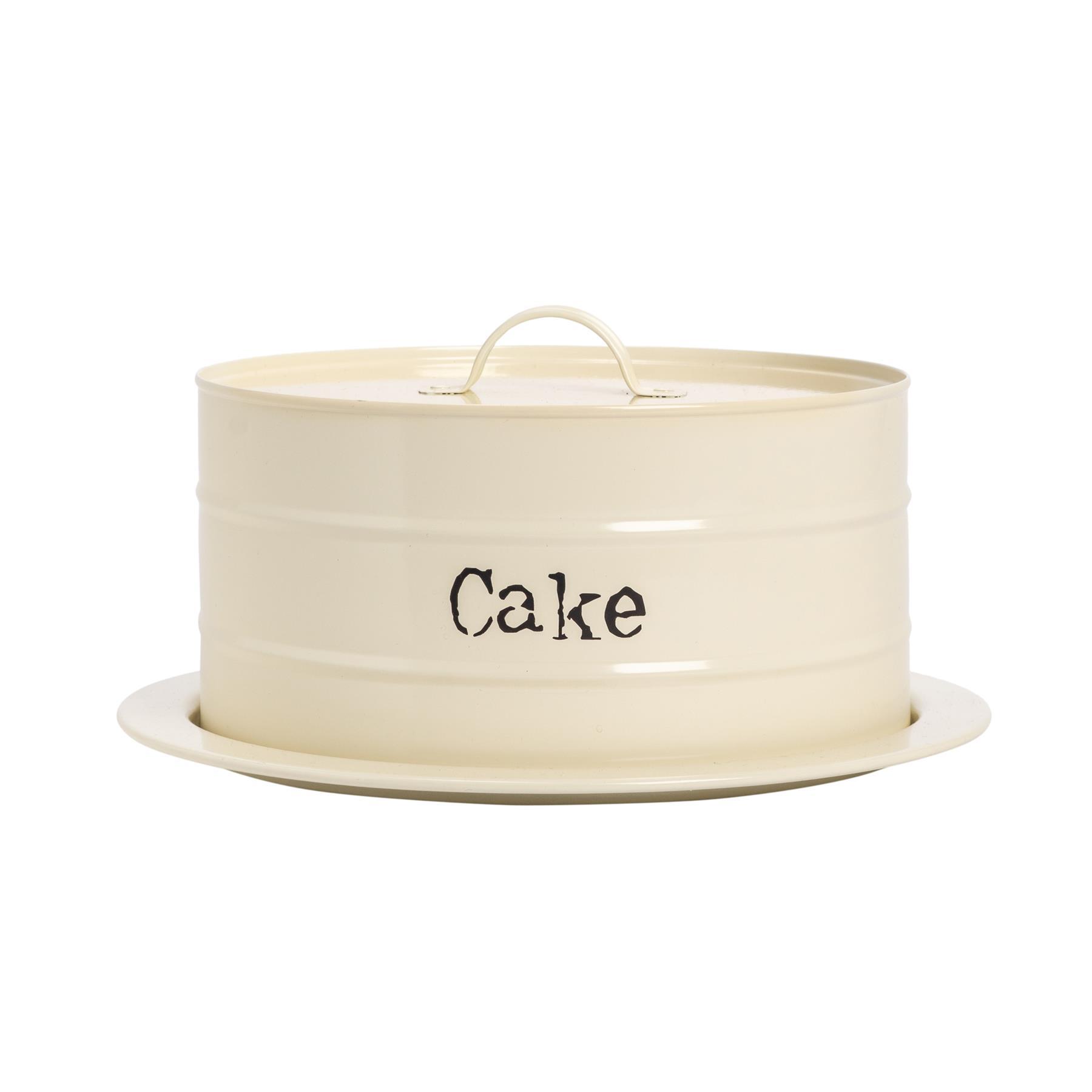 Harbour Housewares 210mm Vintage Metal Cake Tin - Cream