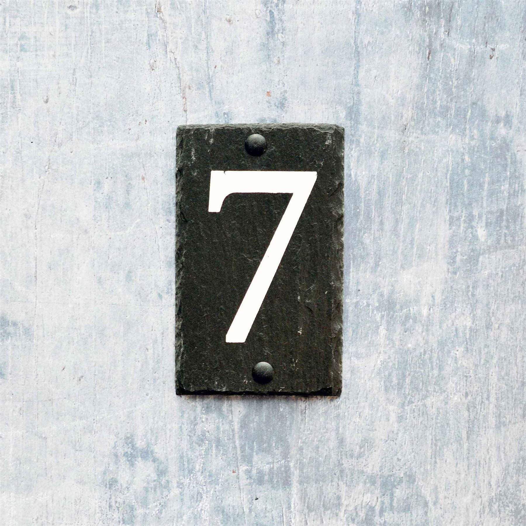 Number 7 Slate House Sign