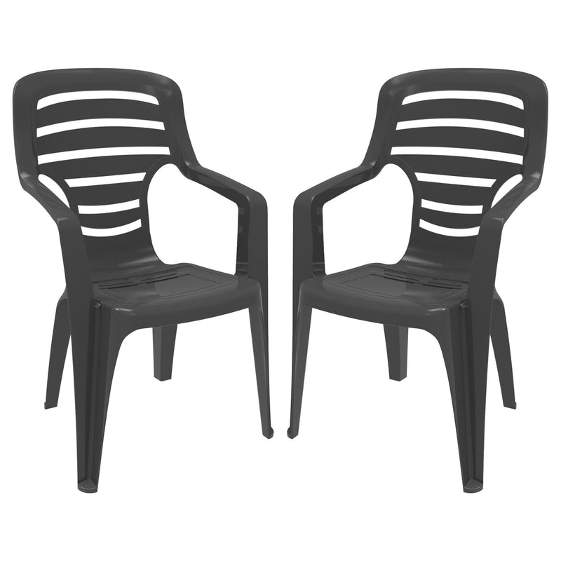 Pireo Plastic Garden Dining Armchairs - Pack of Two - By Resol