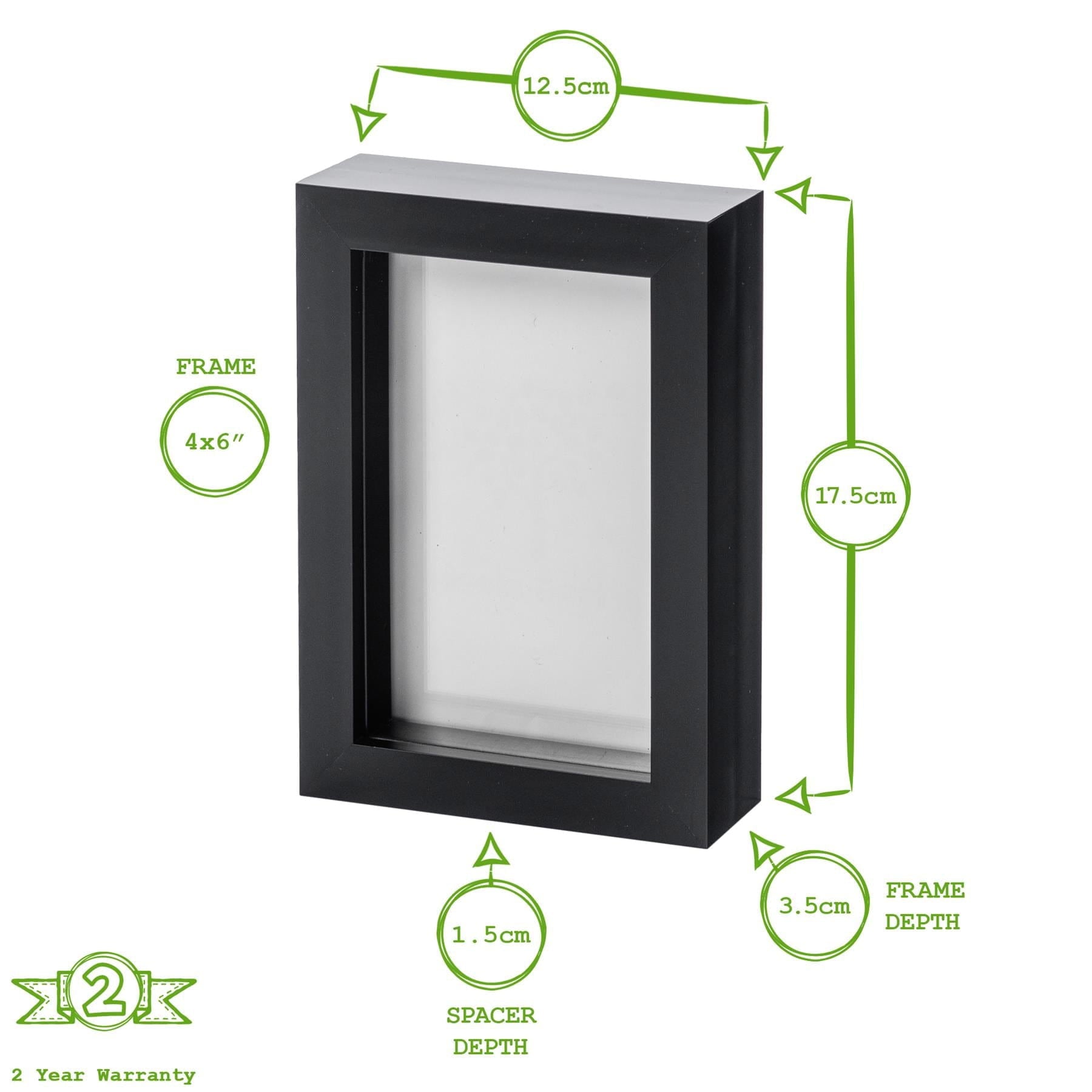 4" x 6" White 3D Box Photo Frame