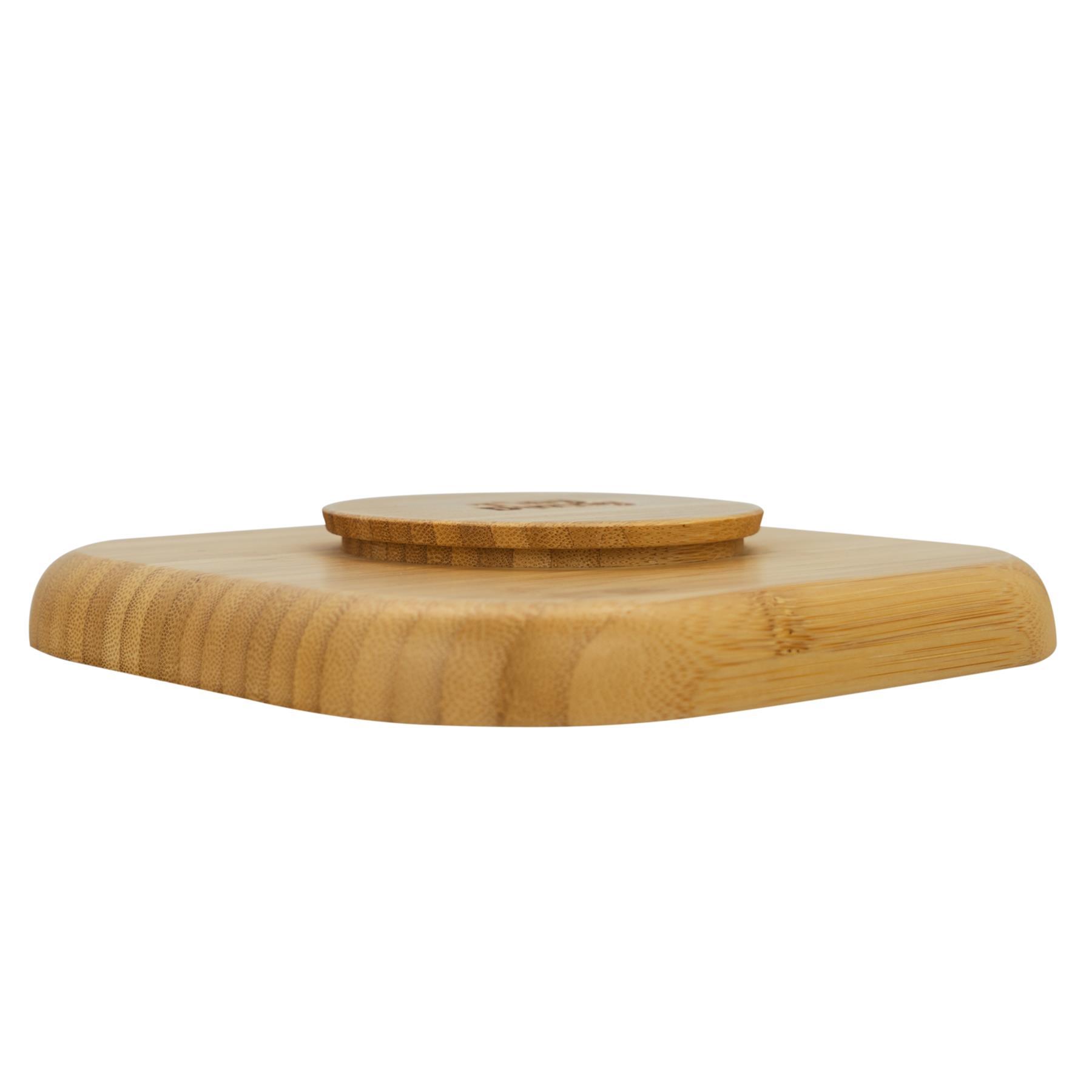 Square Divider Bamboo Suction Plate